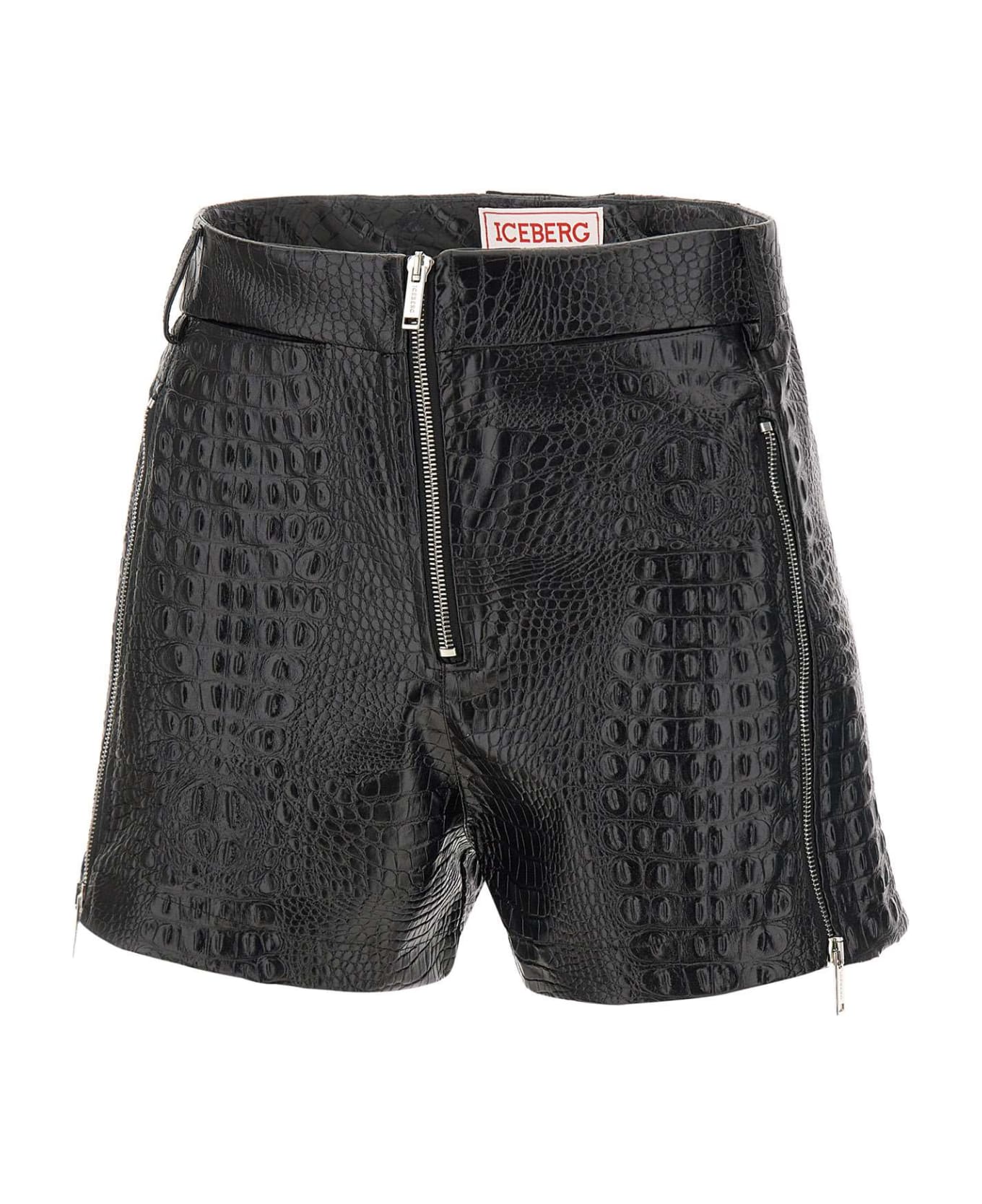 Iceberg Eco-leather Shorts - BLACK ショートパンツ