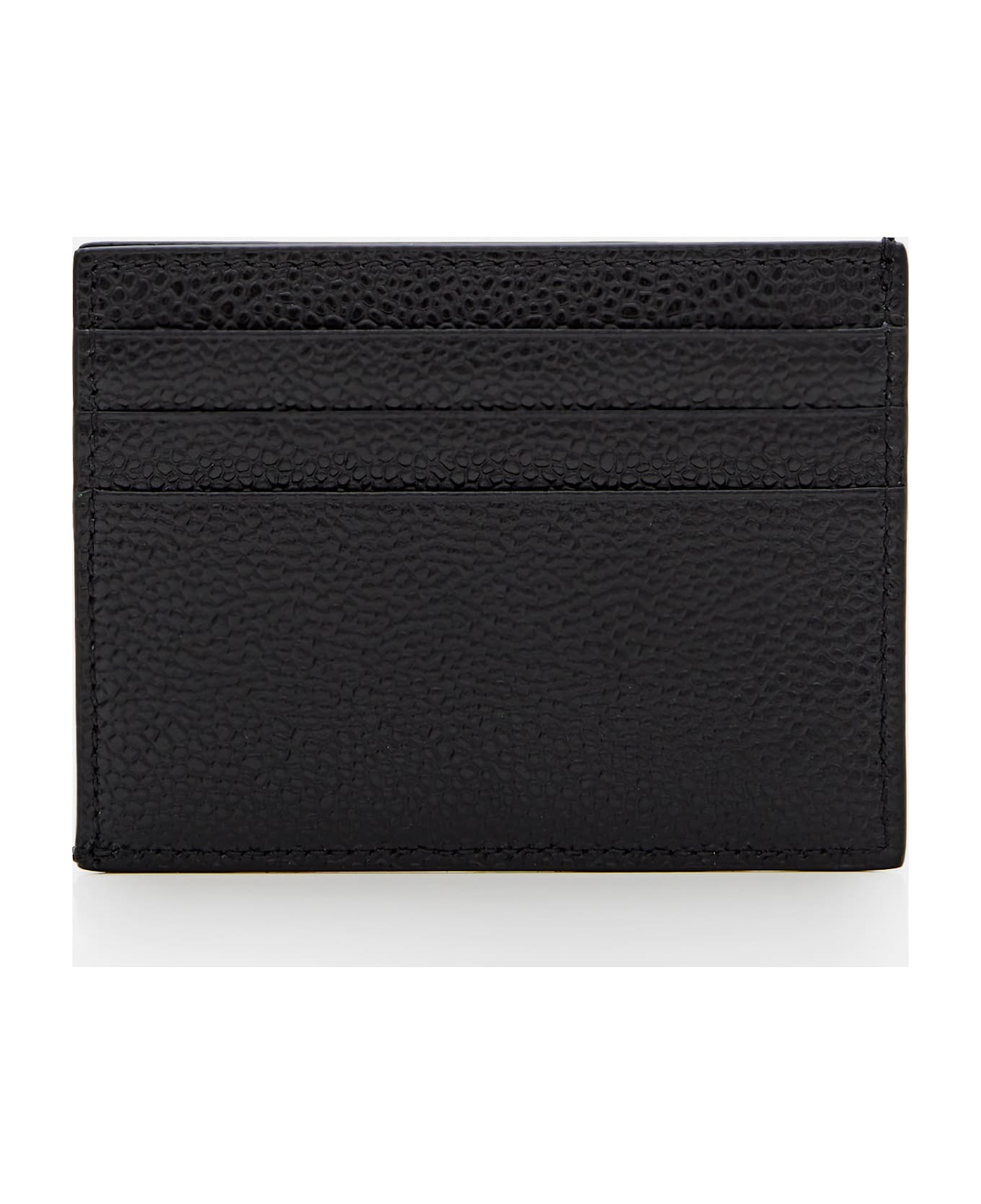 Thom Browne Black Pebble Grain Leather Cardholder - Black