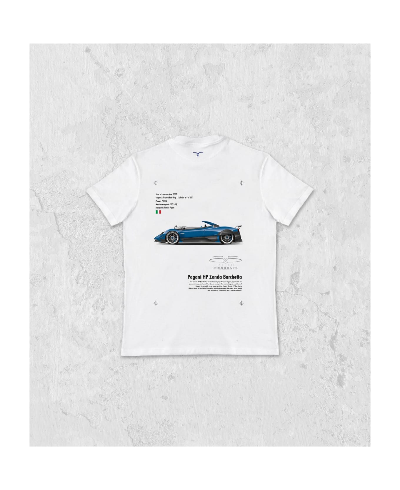 Larusmiani The Automotive Gallery - 02. Pagani Hp Barchetta T-Shirt - White シャツ