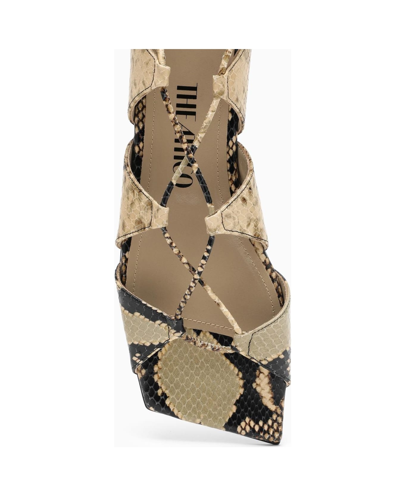 The Attico Low Sandal With Animal Motif - Beige