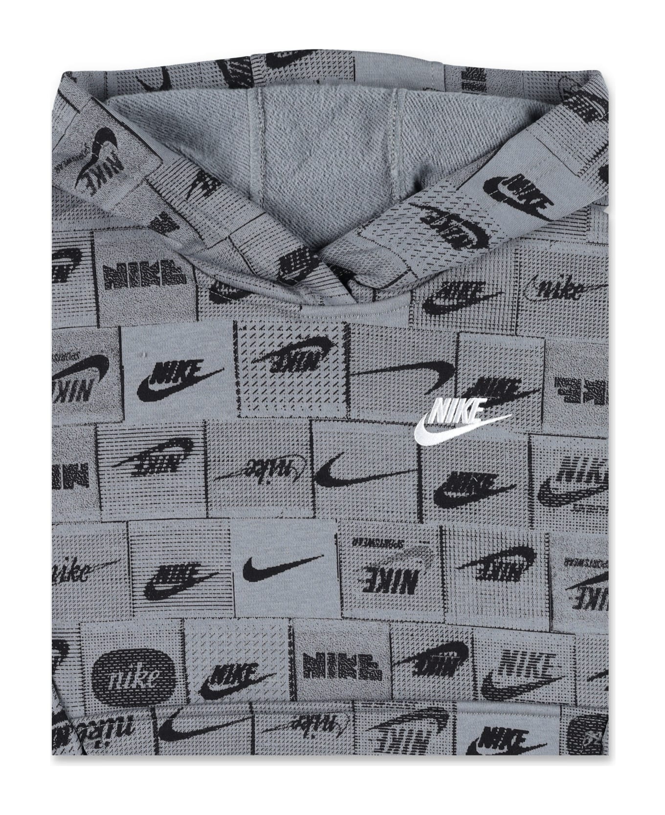 Nike Fleece Hoodie - GREY/WHITE ニットウェア＆スウェットシャツ