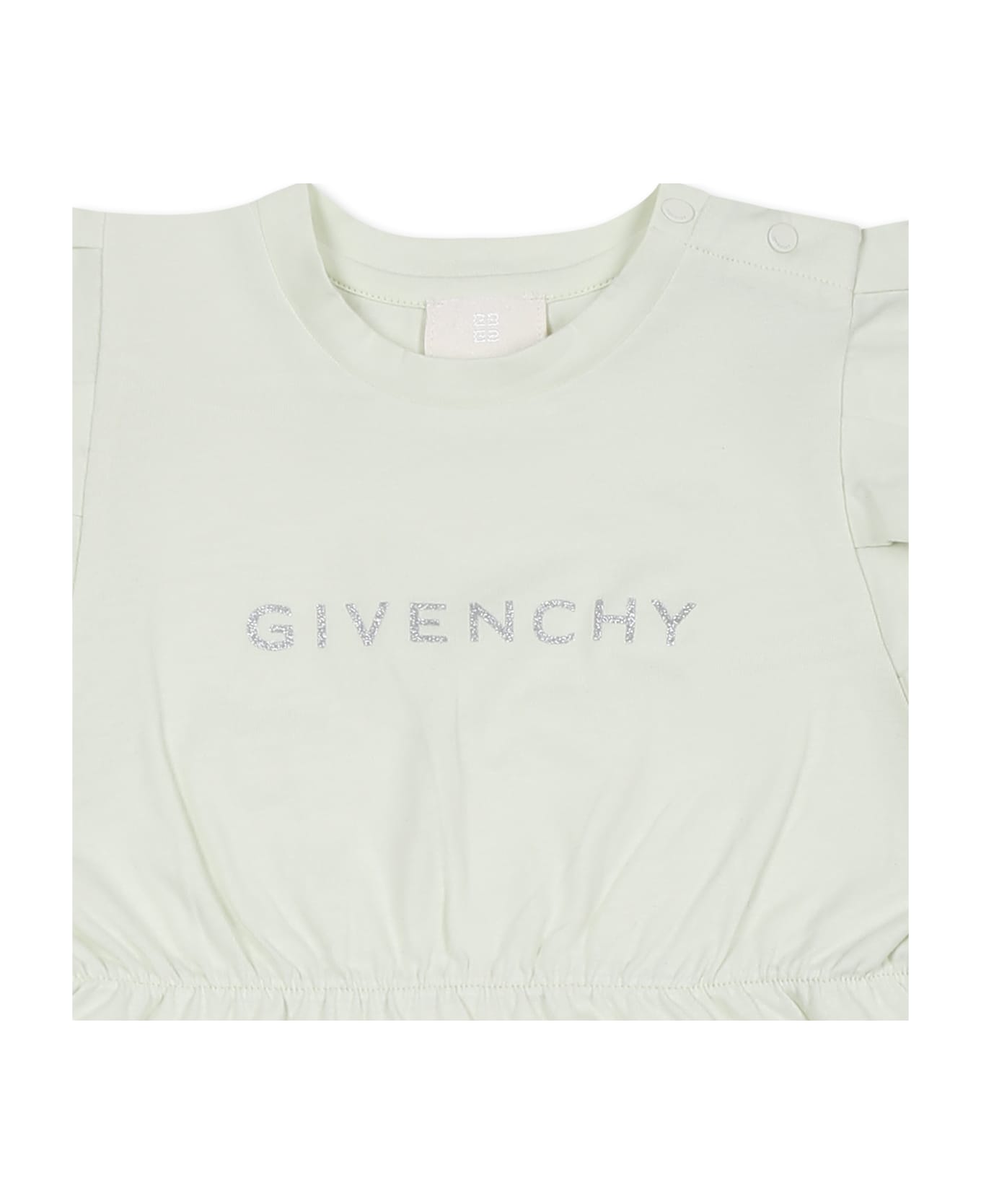 Givenchy Green Dress For Baby Girl With Logo - Green
