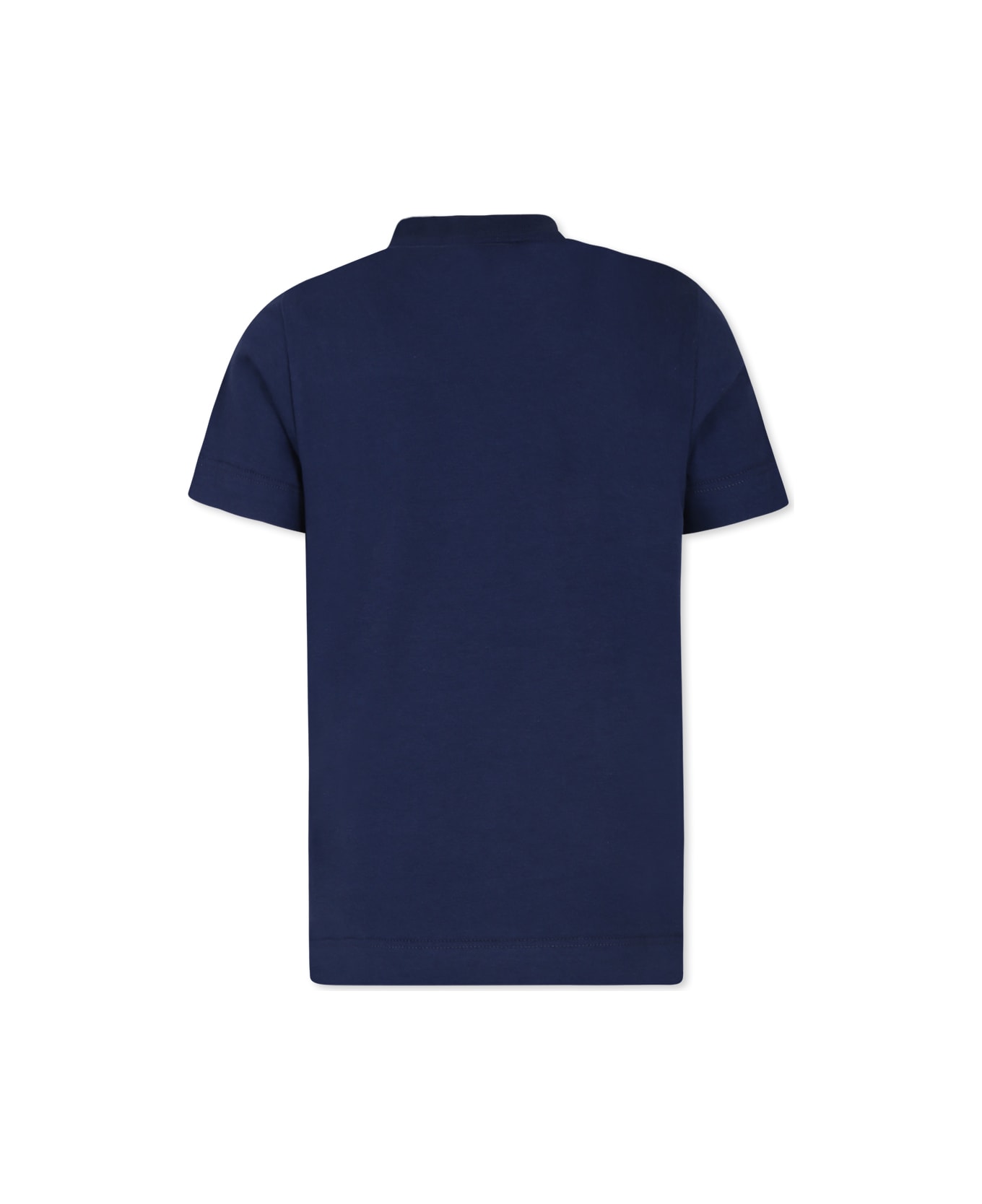 Fendi Blue T-shirt For Kids With Fendi Bear - Blu