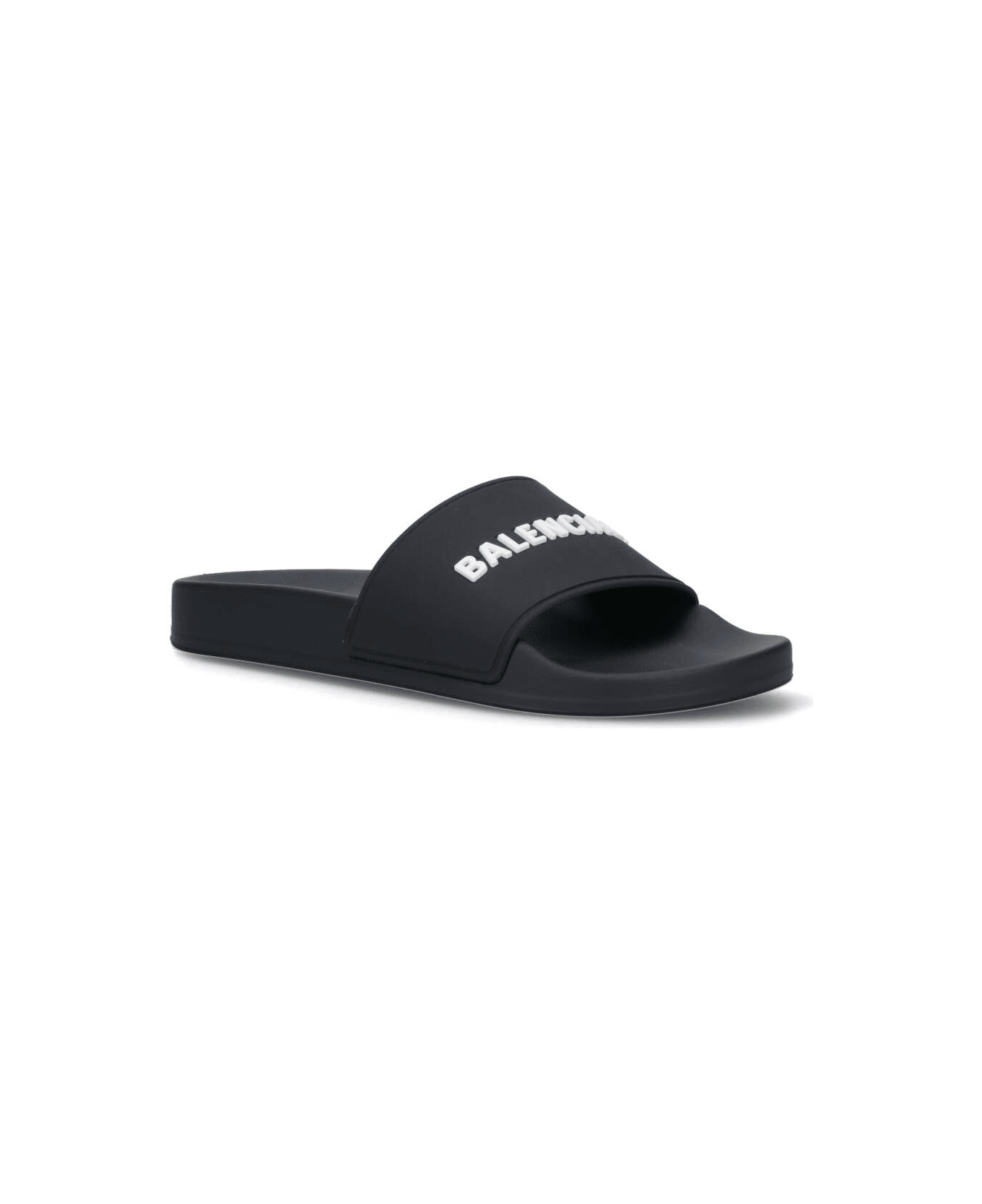 Balenciaga 'pool Side' Slide Sandals - Black  