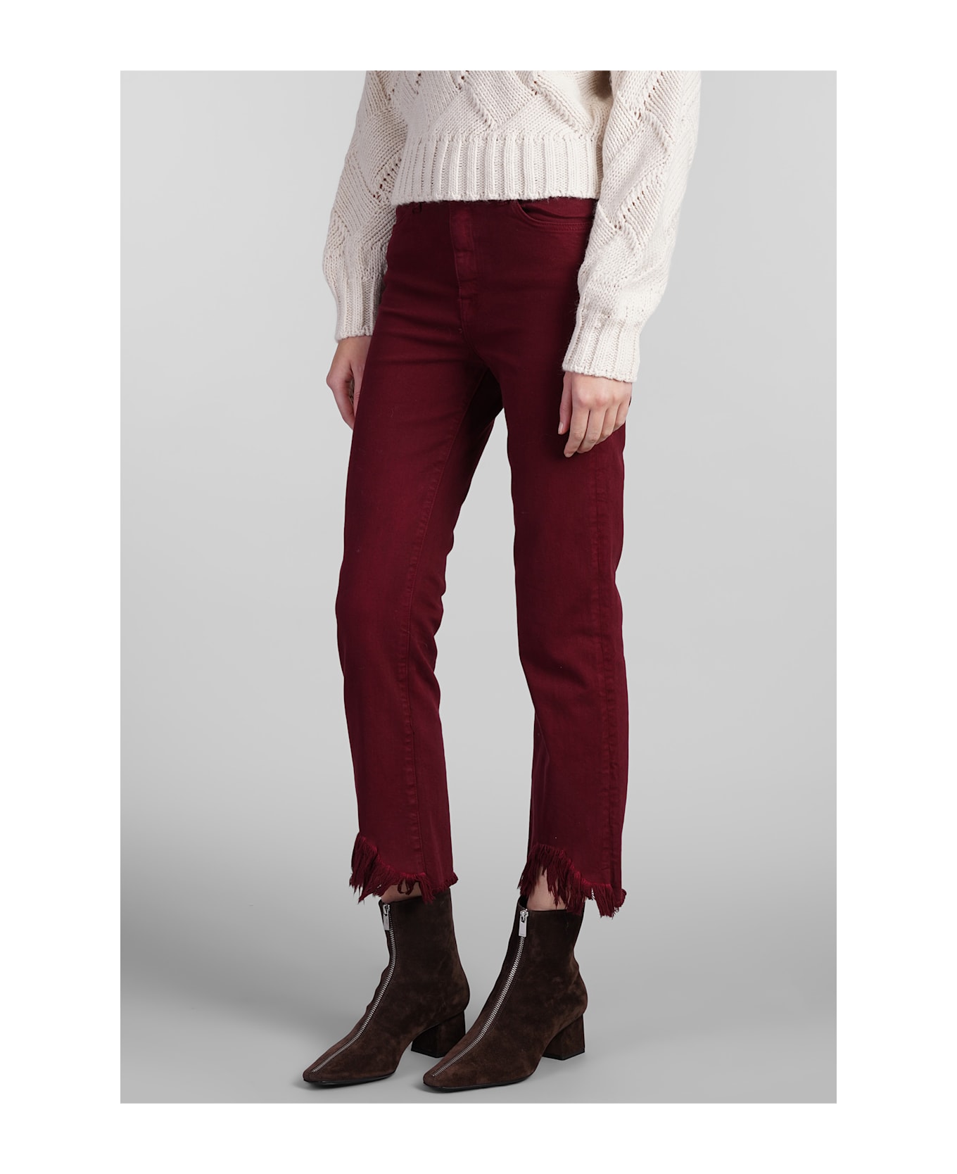 Simkhai River Jeans In Bordeaux Cotton - bordeaux