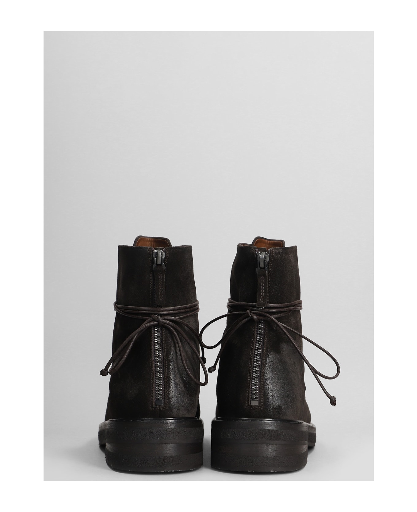 Marsell Parrucca Ankle Boots In Brown Suede - brown