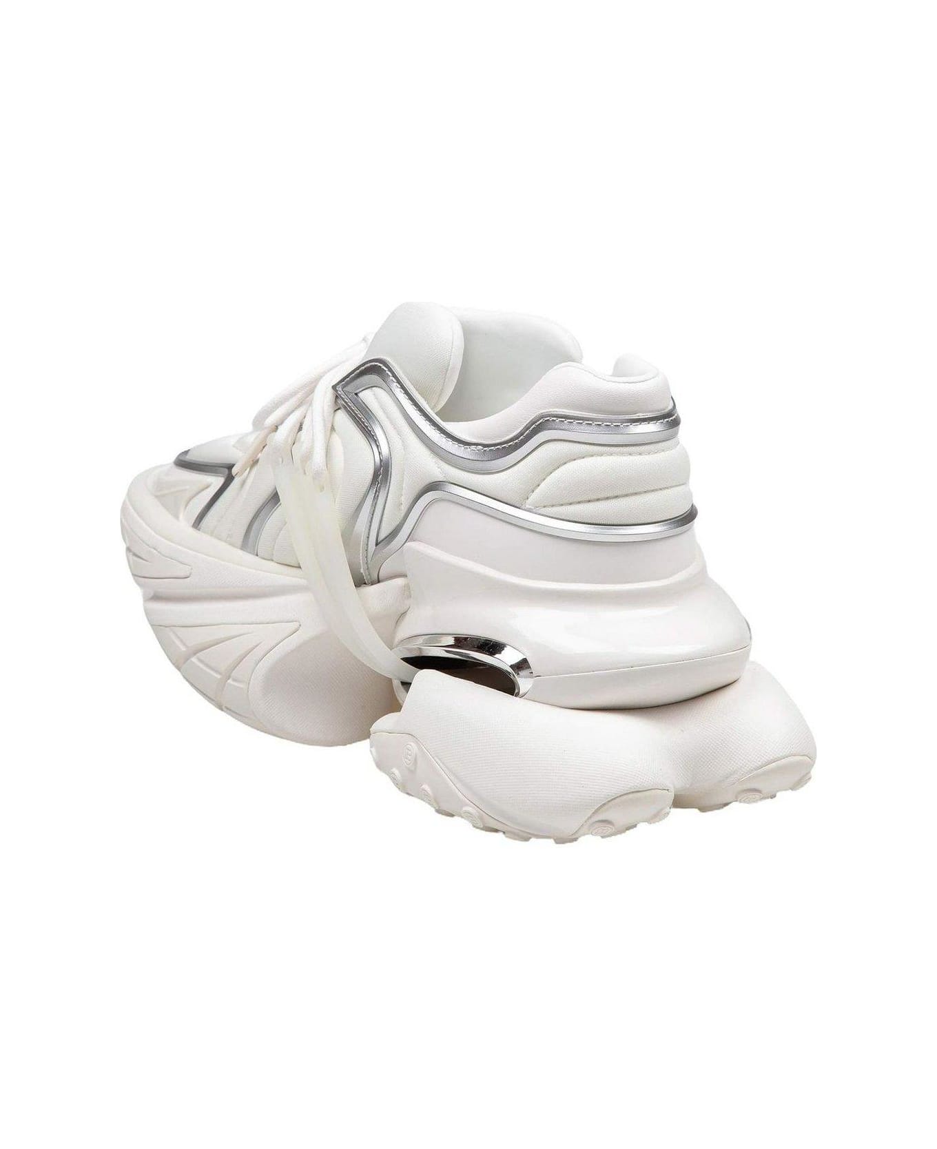 Balmain Unicorn Wave Panelled Sneakers - WHITE