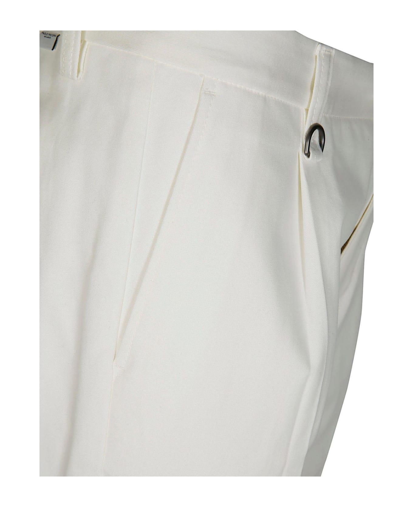 Paolo Pecora Front-pleat Tapered Trousers - Bianco