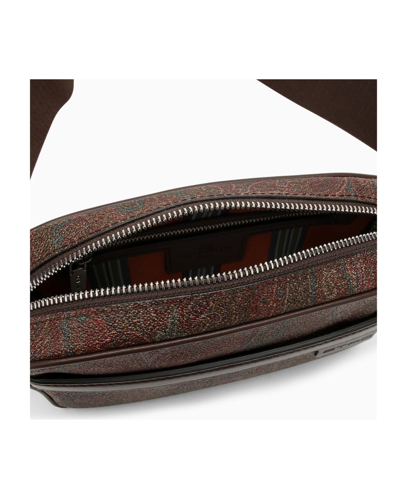 Etro Paisley Mini Bag In Coated Canvas - BROWN
