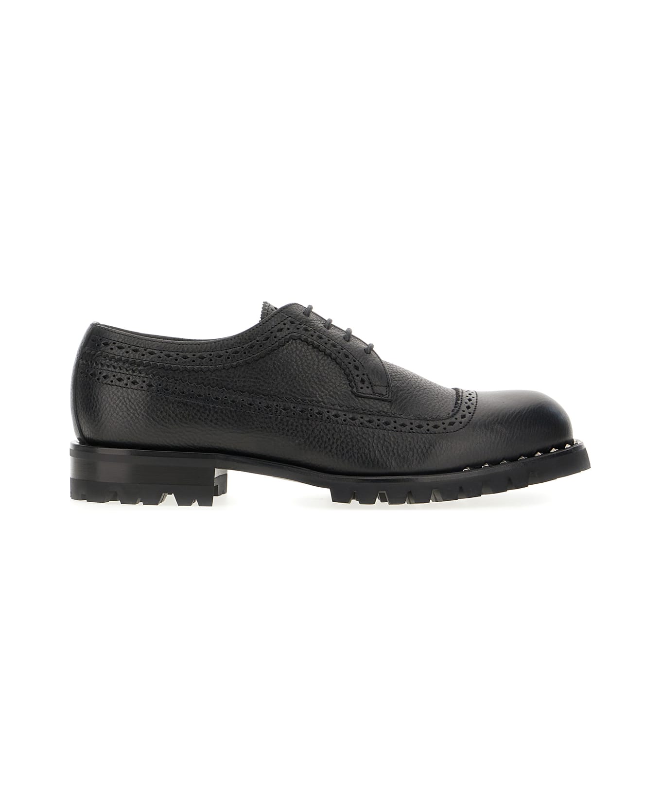 Jimmy Choo Black Leather Lace-up Shoes - BLACKGUNMETAL