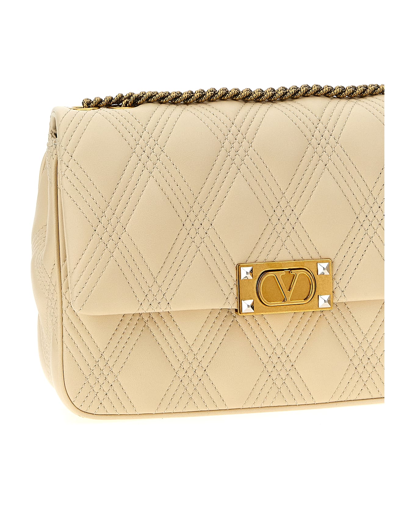Valentino Garavani 'quiltie 67' M Shoulder Bag - White