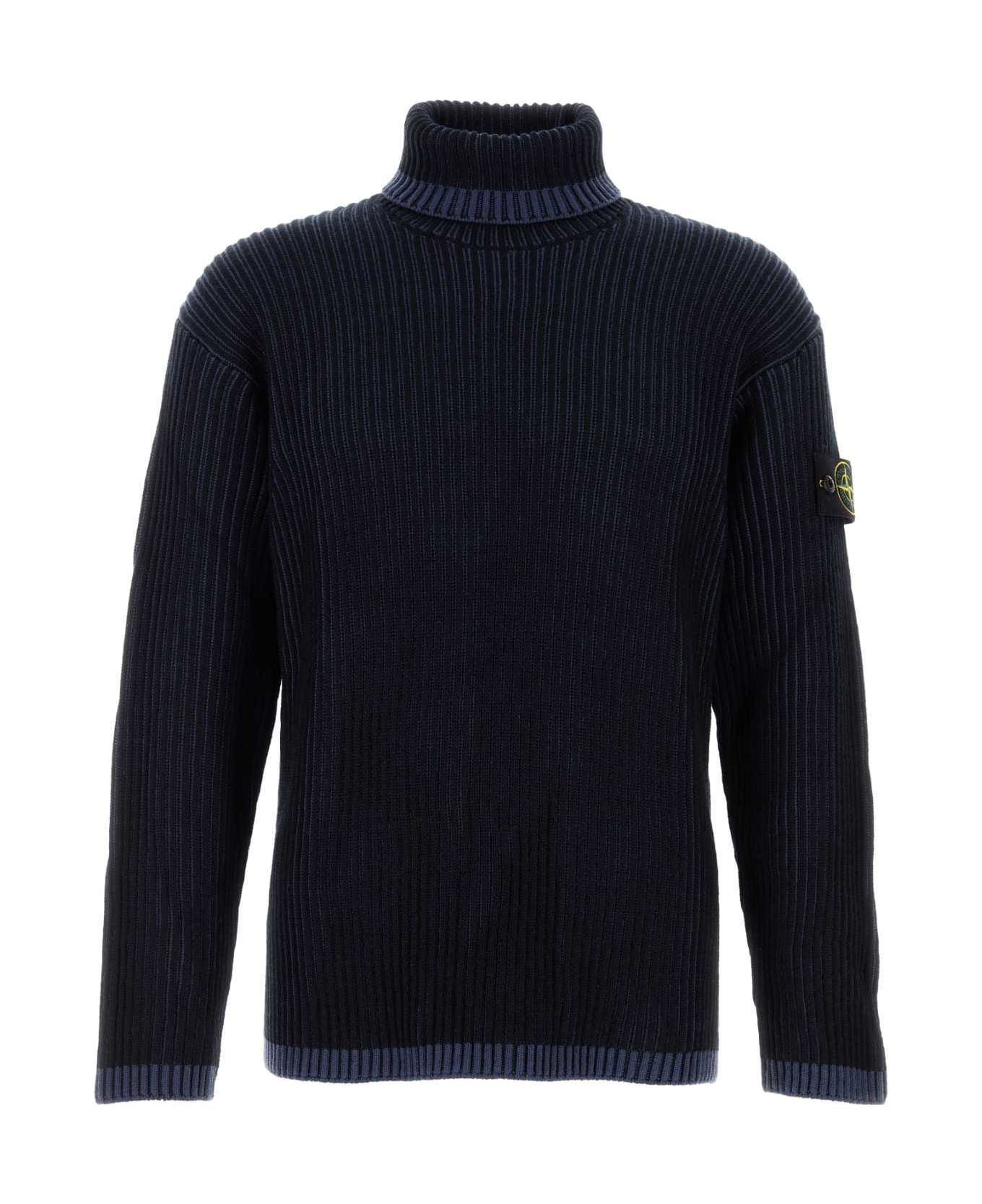 Stone Island Midnight Blue Wool Sweater - NAVYBLUE