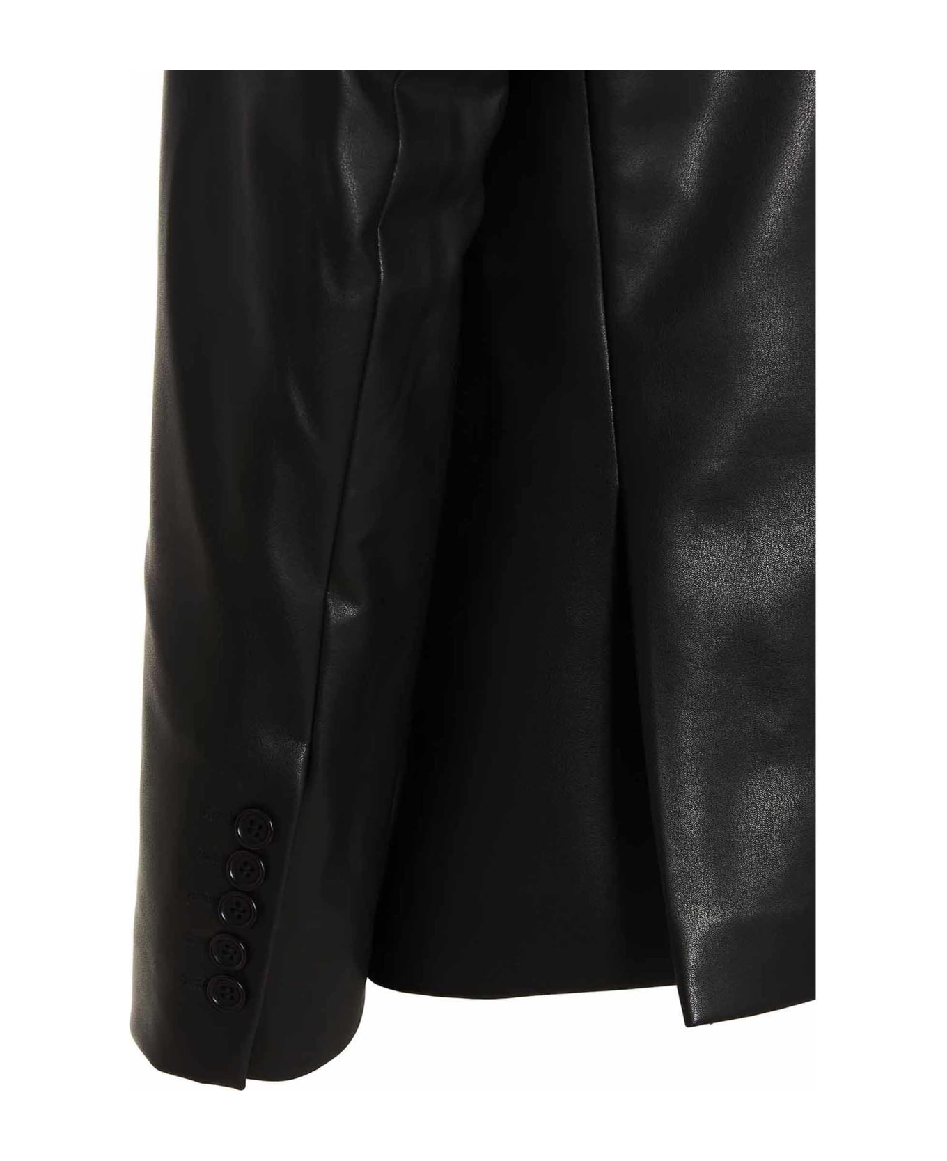 MISBHV Vegan Leather Blazer Jacket - Black  