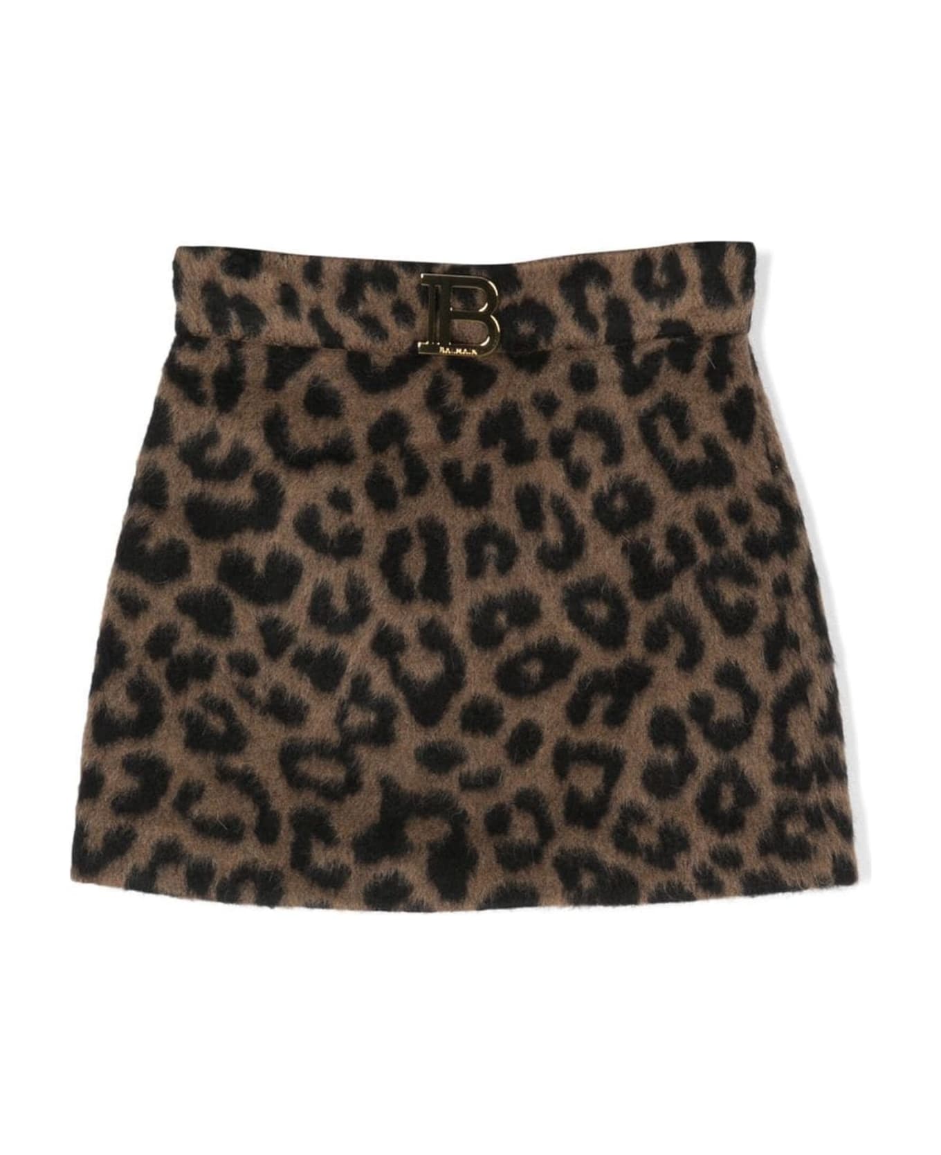 Balmain Leopard-print Mini Skirt - Tabacco/Nero