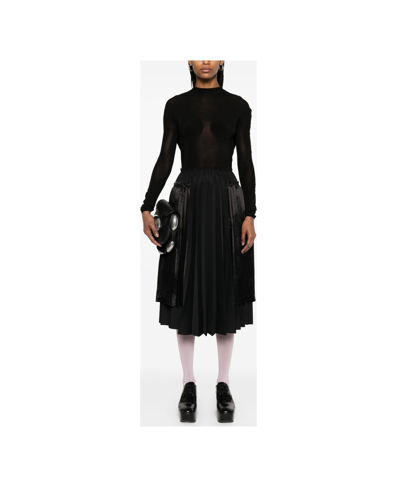Comme des Garçons Pleated Midi Skirt - Black