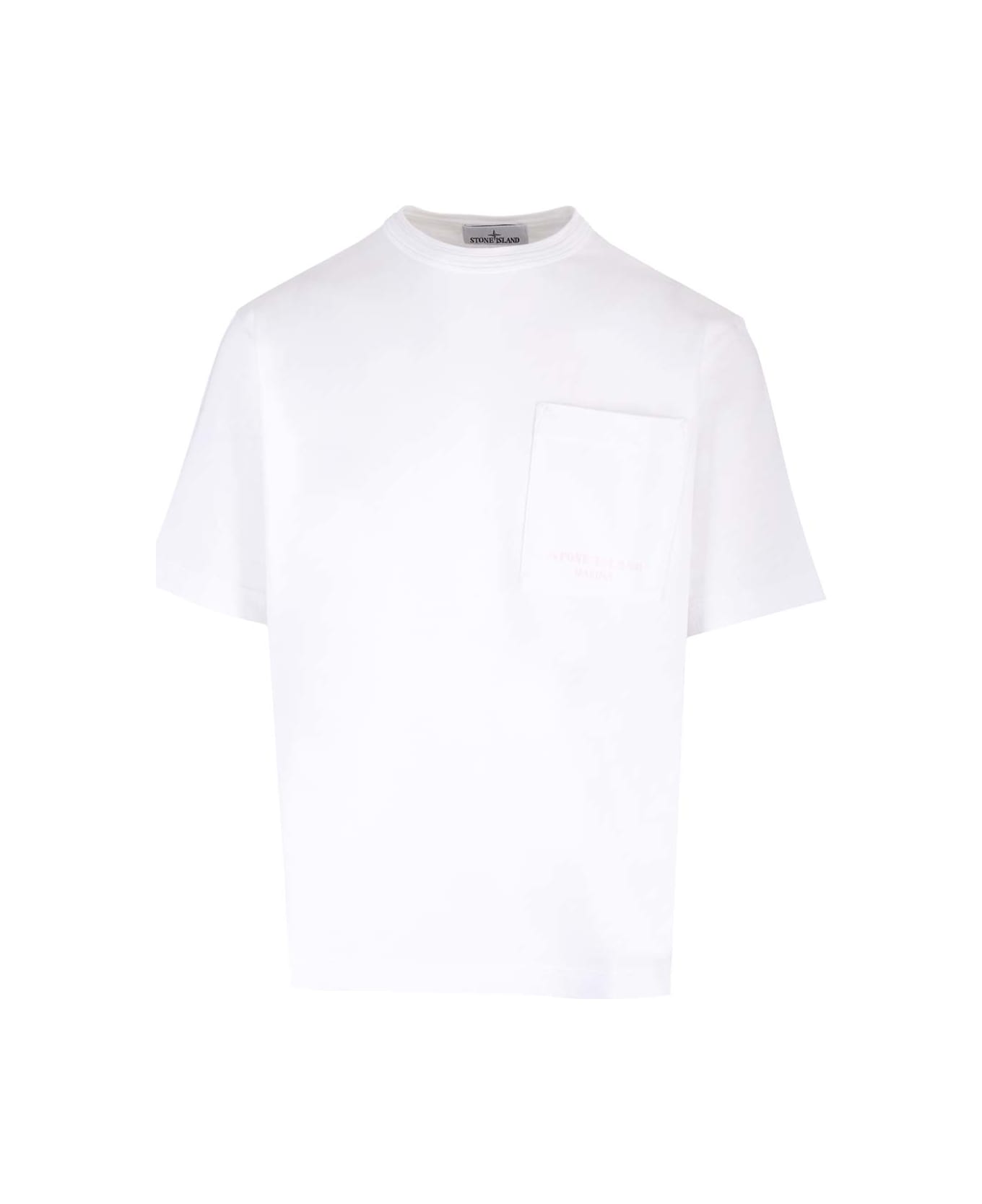 Stone Island 'marina Old Treatment' T-shirt - WHITE シャツ