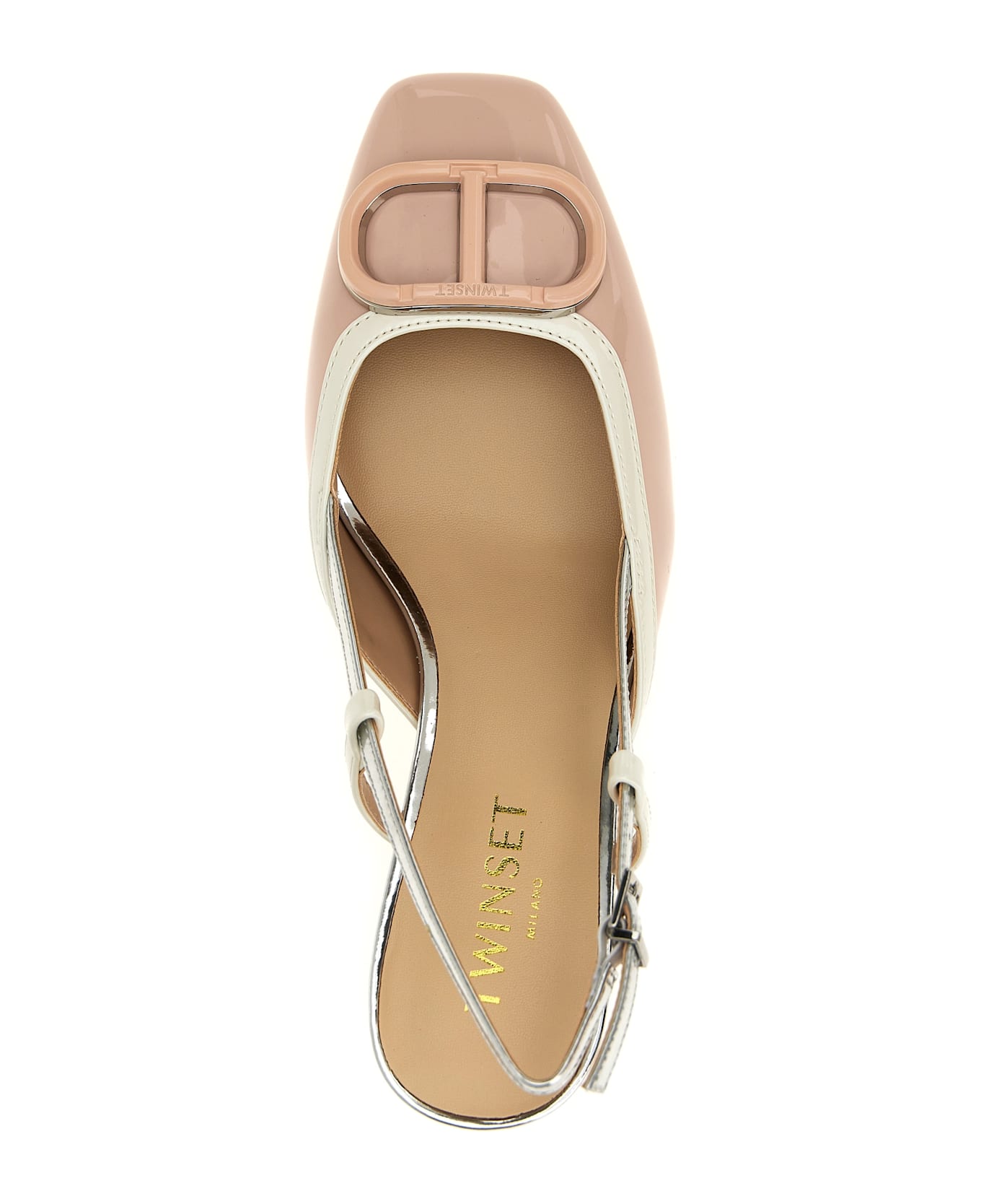 TwinSet Patent Leather Slingback - Baby Pink