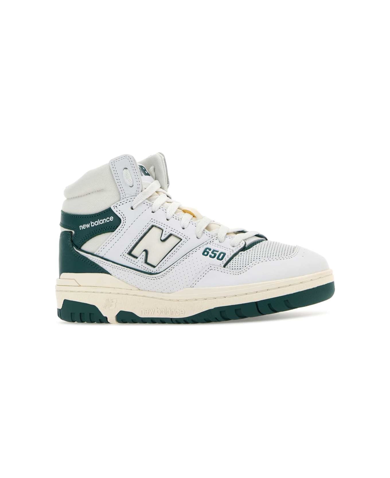 New Balance Two-tone Leather 650 Sneakers - WHITEPETROL