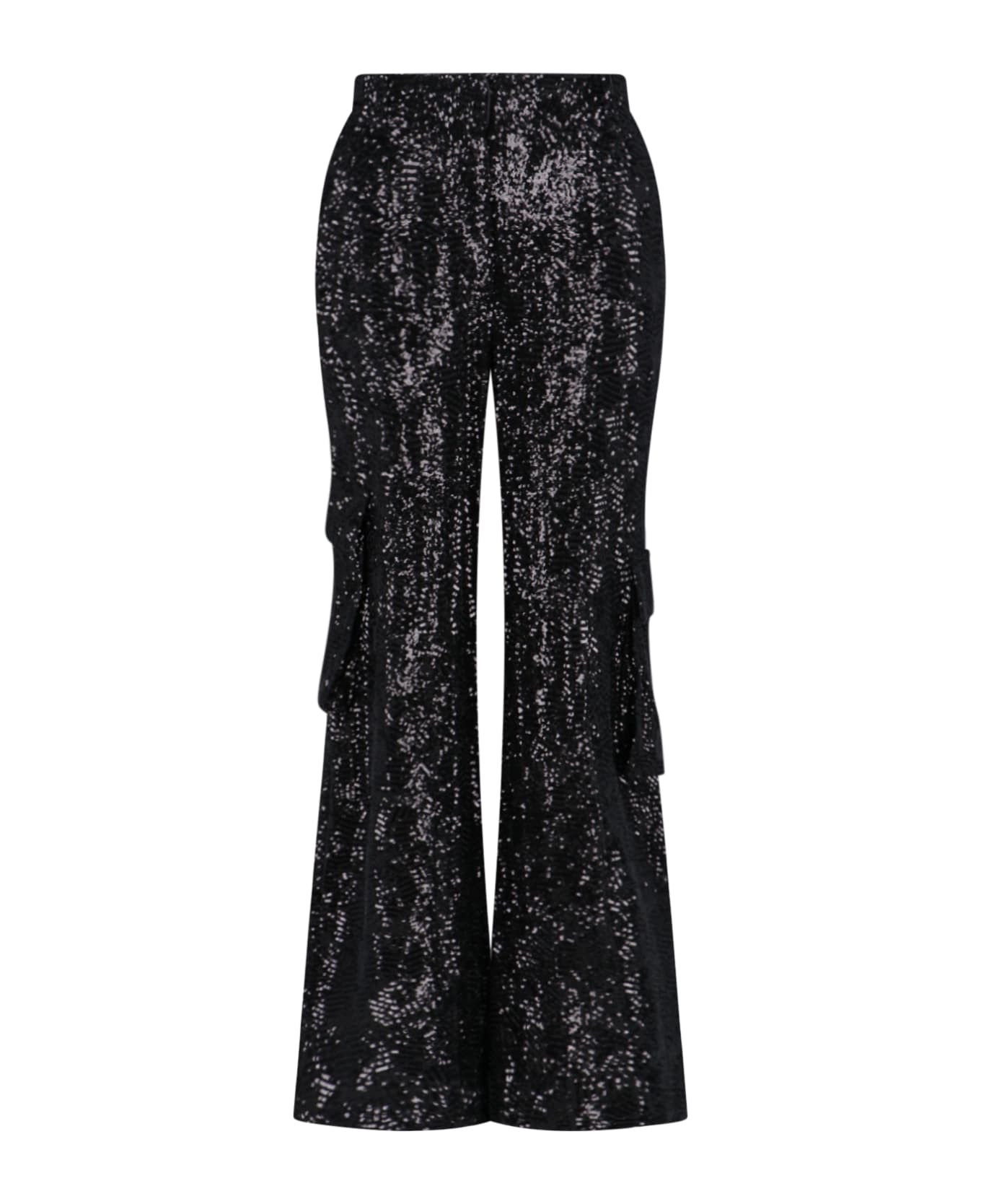 Rotate by Birger Christensen Sequin Cargo Trousers - Black  