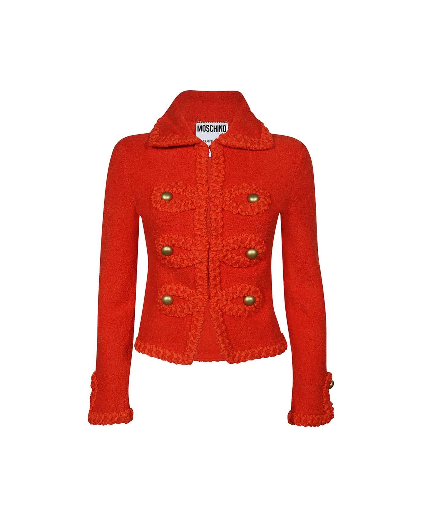 Moschino Single-breasted Cotton Blazer - red カーディガン