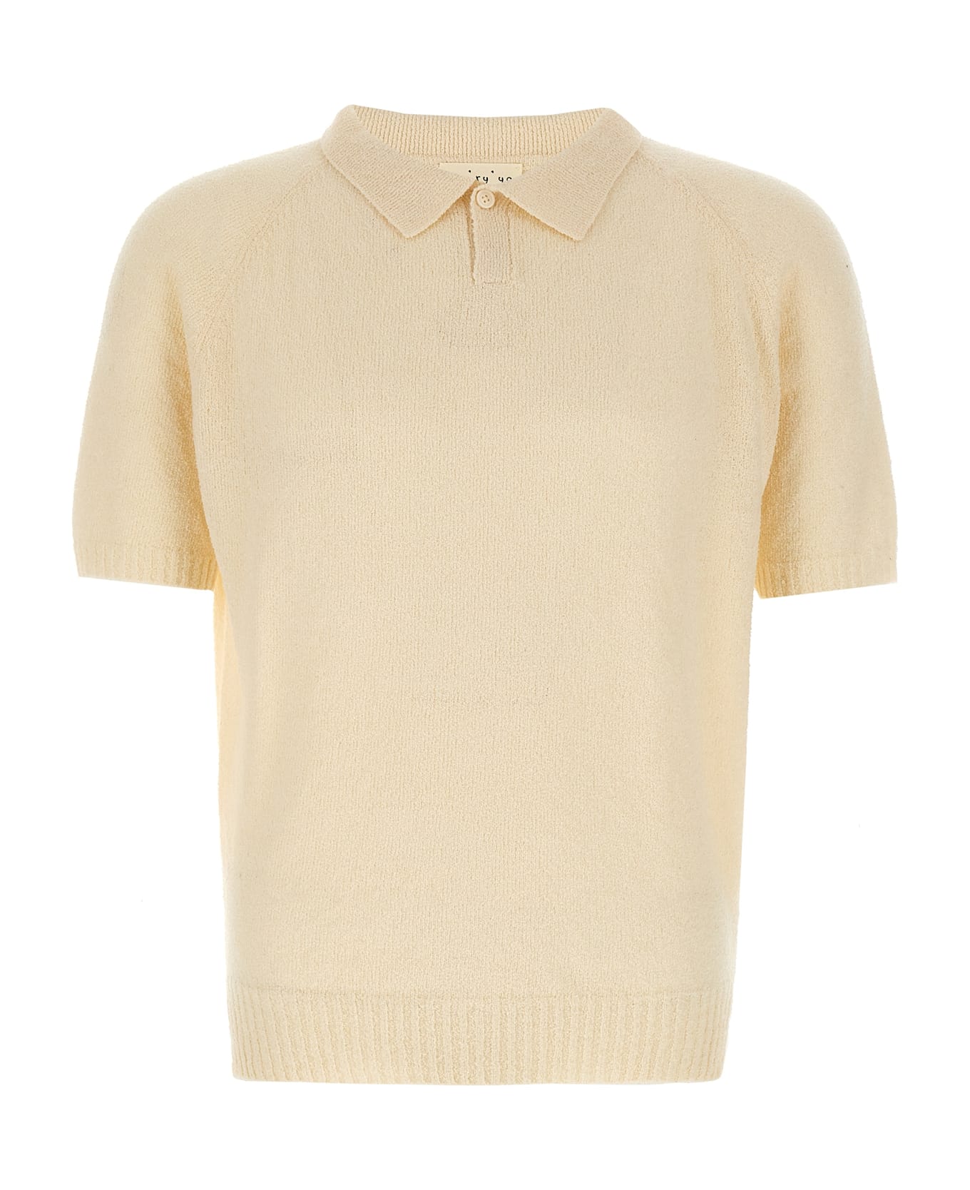 Ma
ry
ya Bouclé Polo Shirt - White