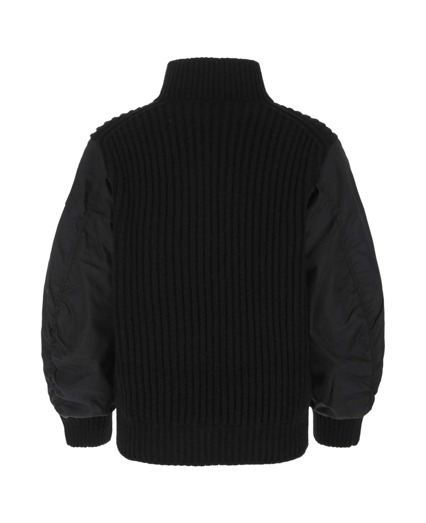 Prada Black Cashmere And Re-nylon Jacket - F0002