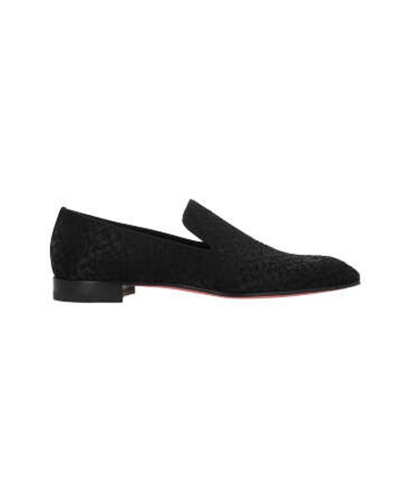 Christian Louboutin Almond Toe Slip-on Loafers - Black