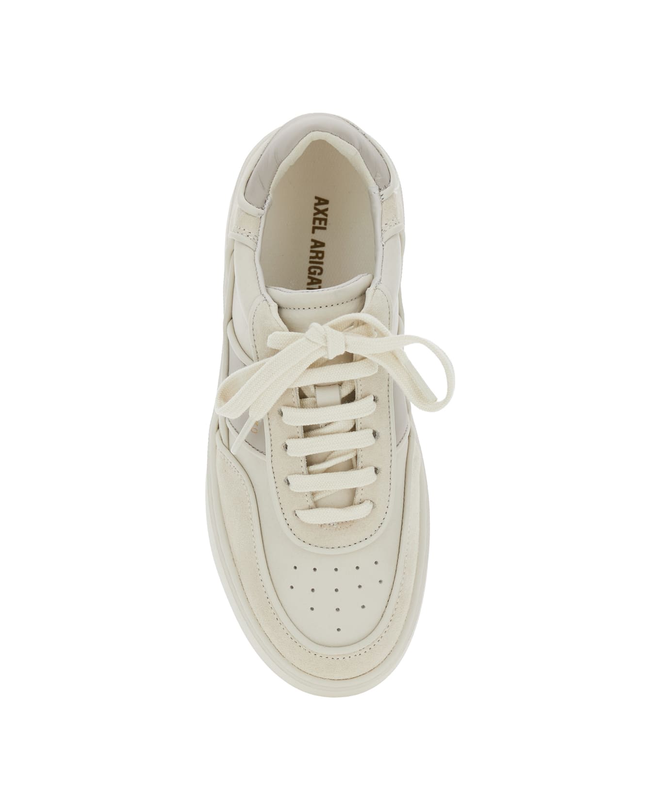 Axel Arigato Beige Sneakers With Contrasting Heel With Logo Lettering In Leather Blend Woman - Beige
