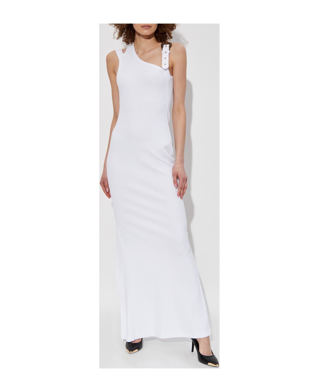 Versace Jeans Couture Ribbed Strap Dress - White