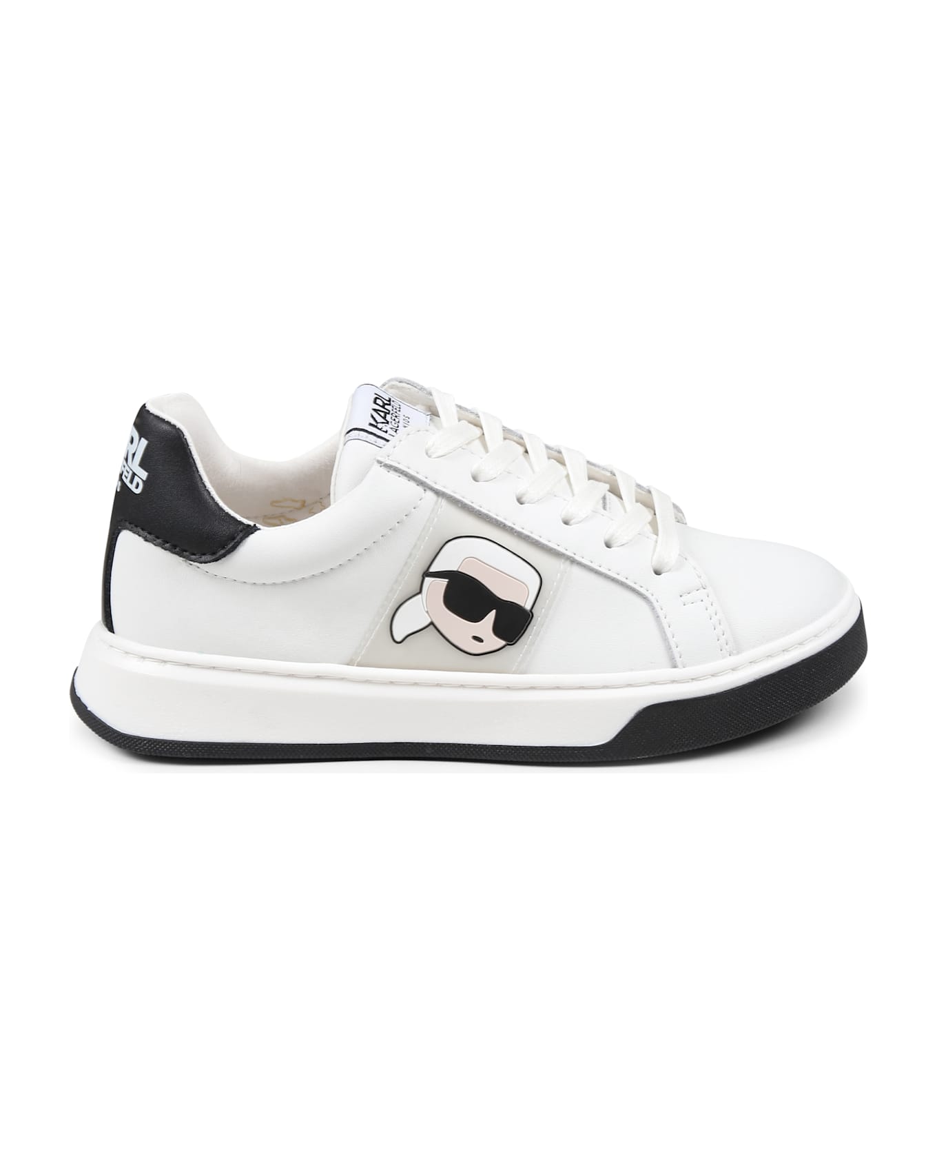 Karl Lagerfeld Kids White Sneakers For Kids With Karl Lagerfeld - White