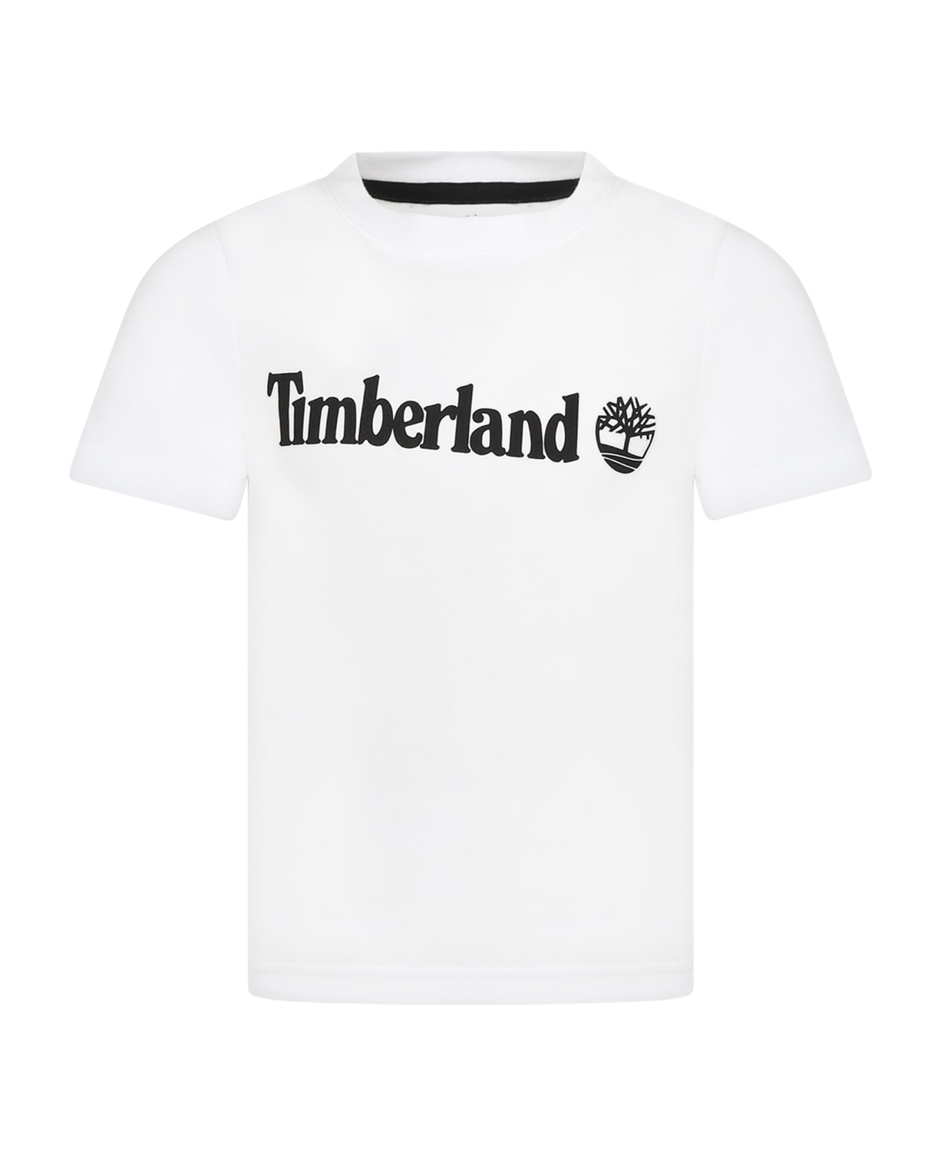 Timberland White T-shirt For Boy With Logo - White