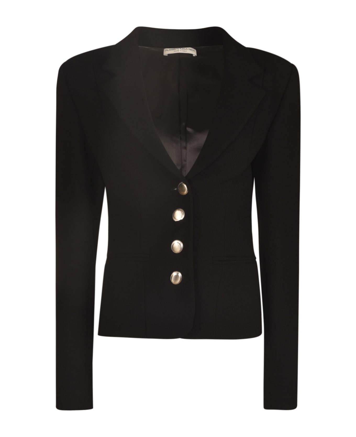 Alessandra Rich Fitted Buttoned Blazer - Black ブレザー