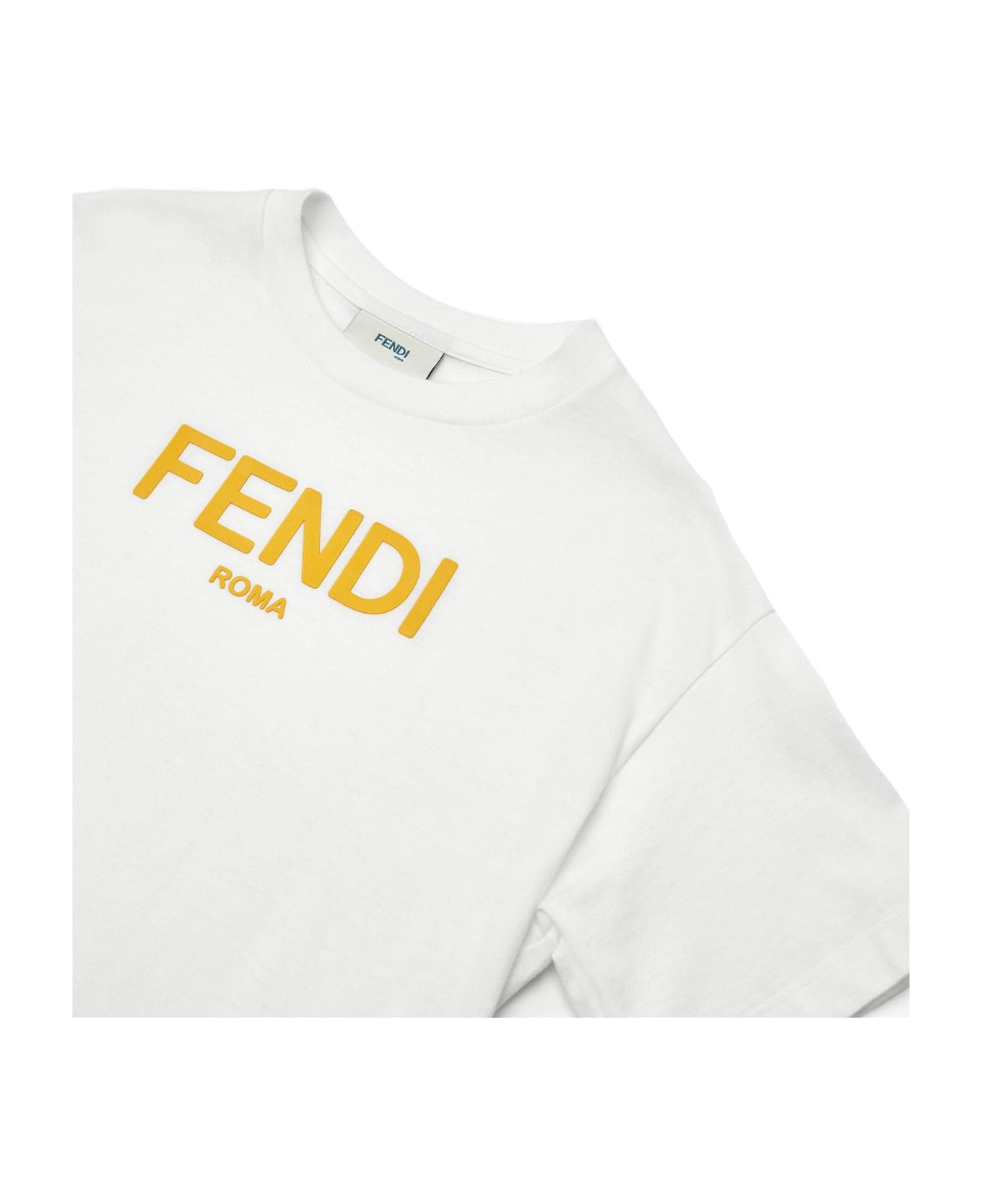 Fendi Baby T-shirt In White Jersey