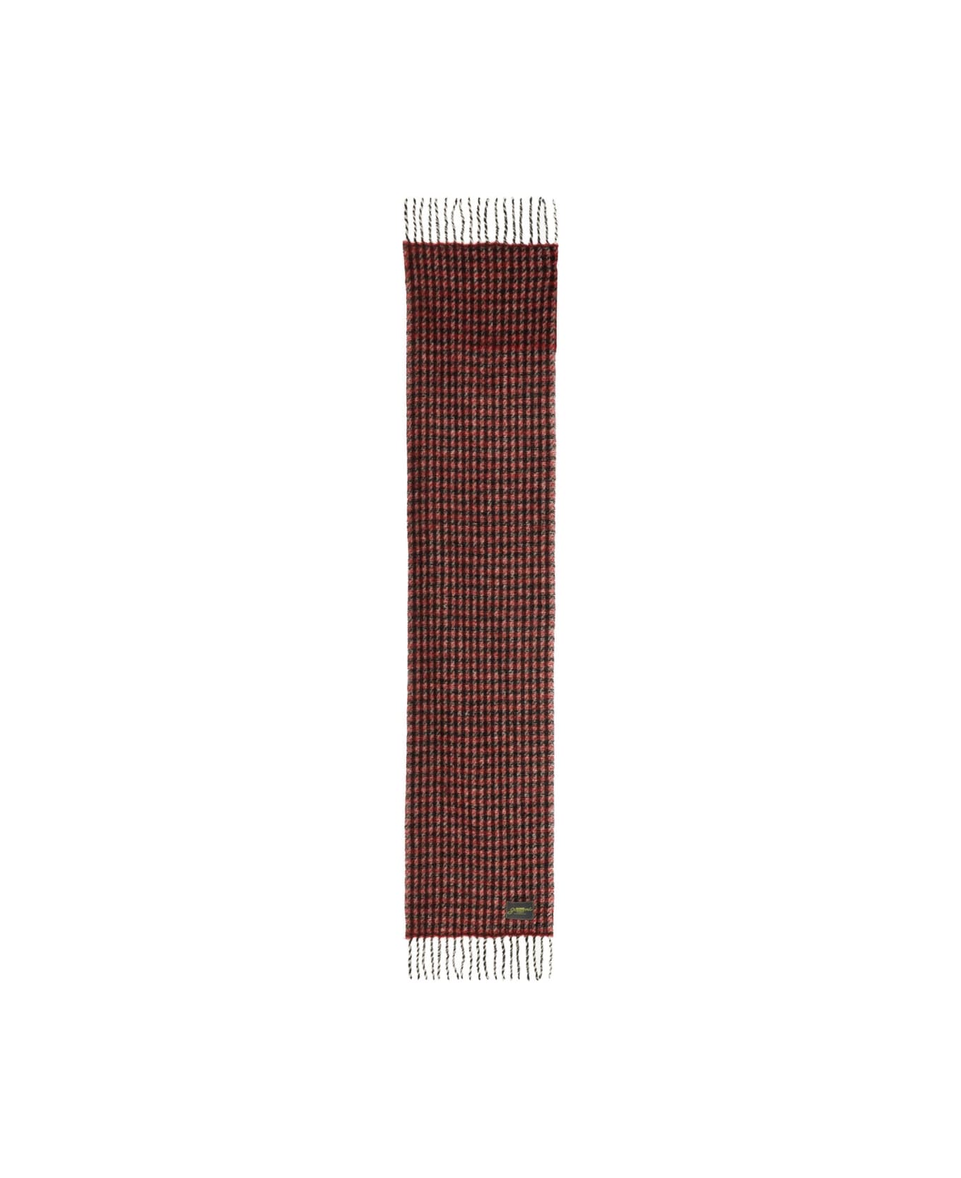 Ganni Plaid Scarf - RED