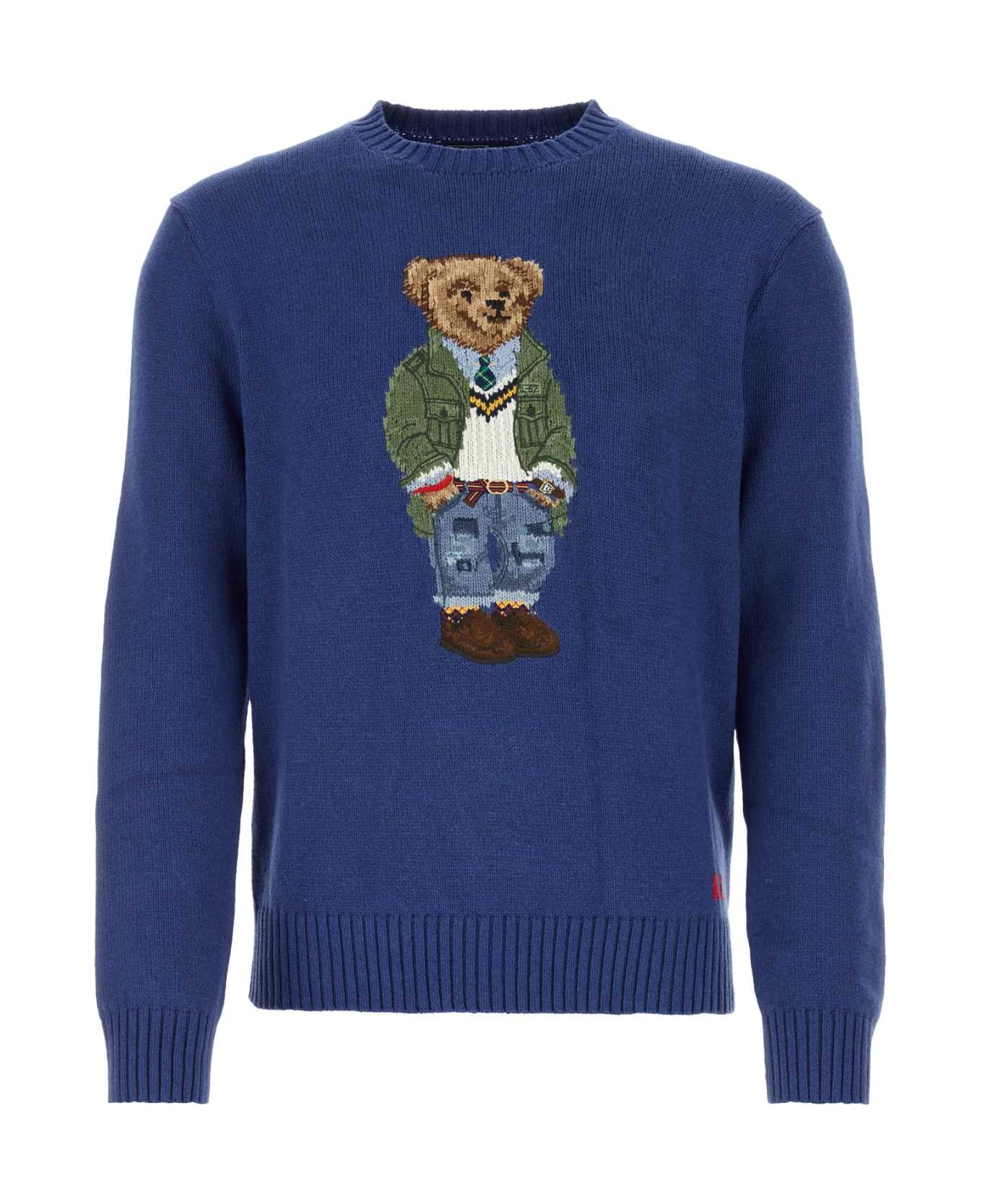 Polo Ralph Lauren Blue Cotton Sweater - BEACHROYALE ニットウェア