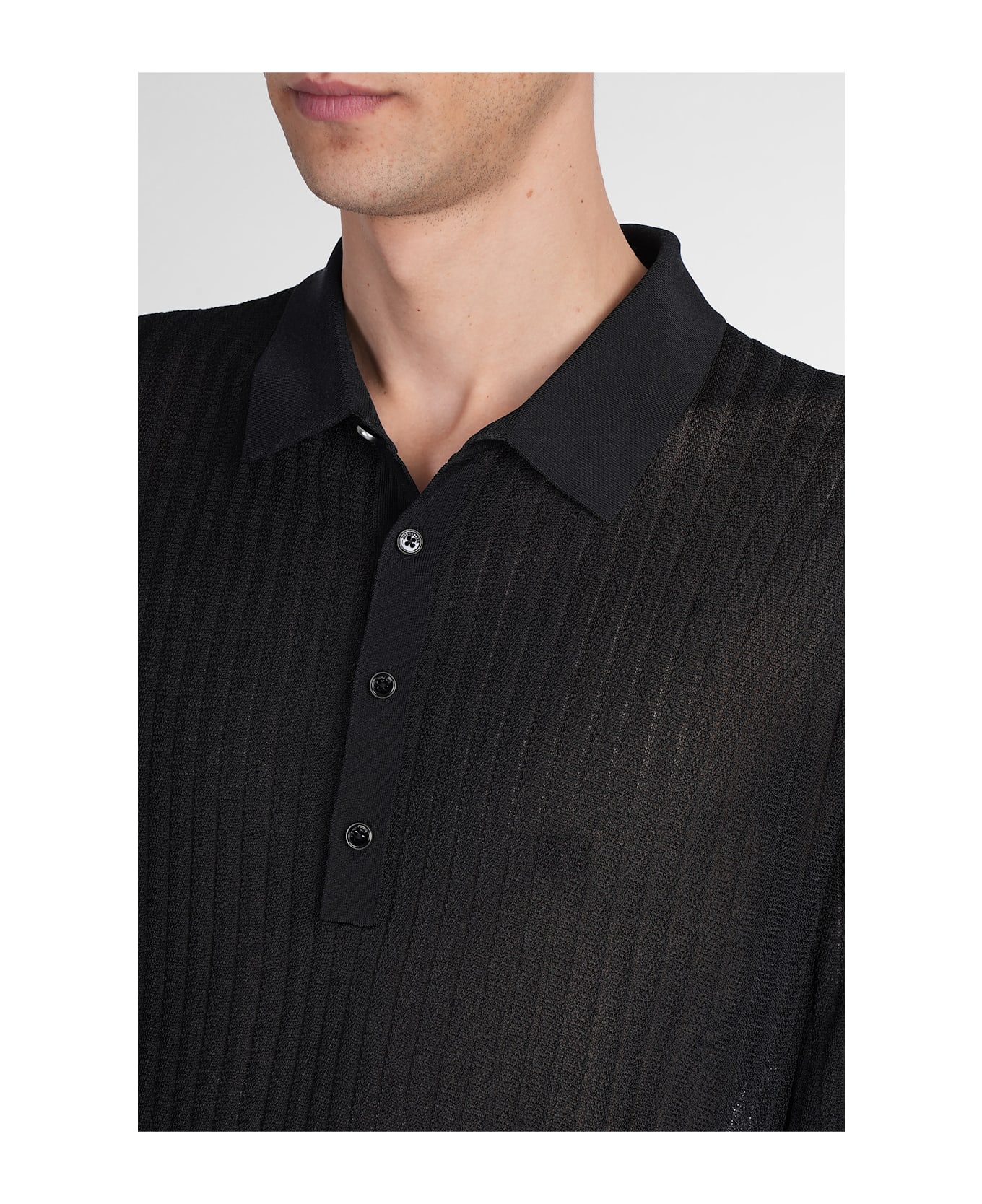 Helmut Lang Polo In Black Viscose - black