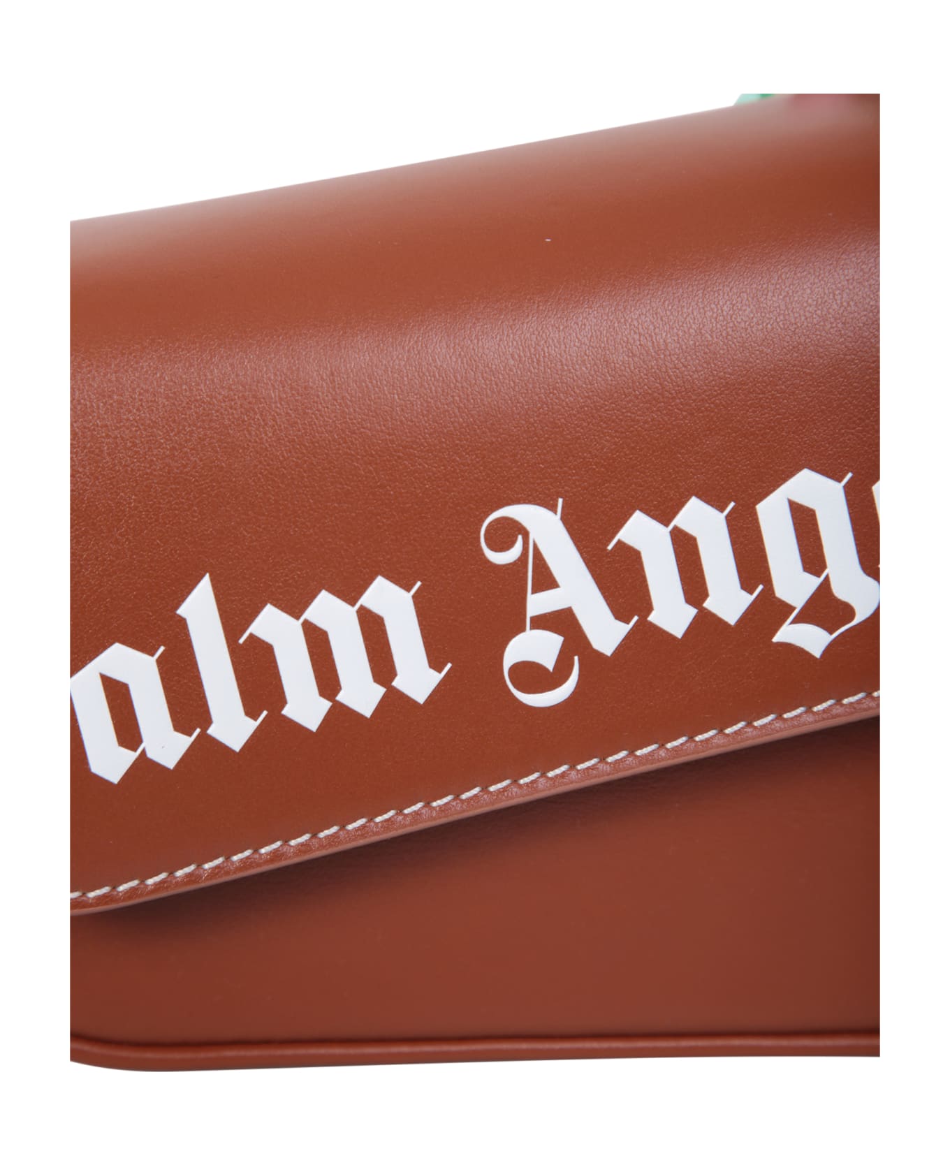 Palm Angels Shoulder Bag In Brown Leather - Brown