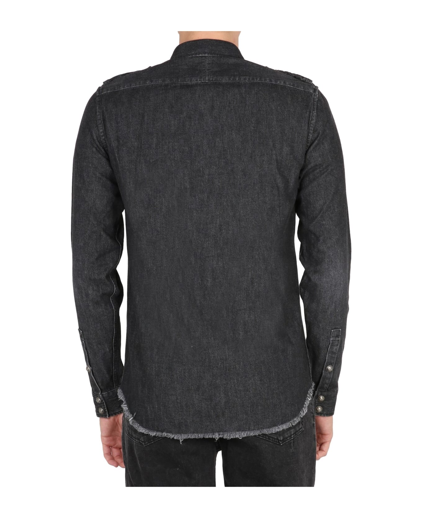 Balmain Cotton Denim Shirt - Black