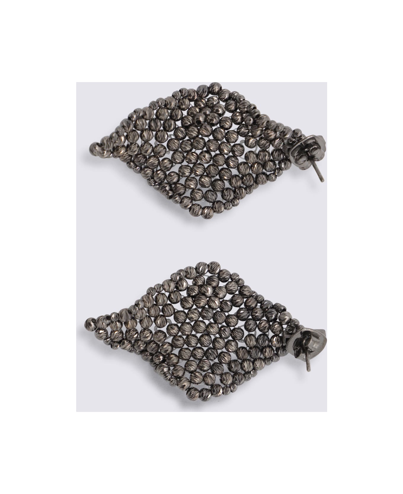 Brunello Cucinelli Silver Brass Earrings - Black