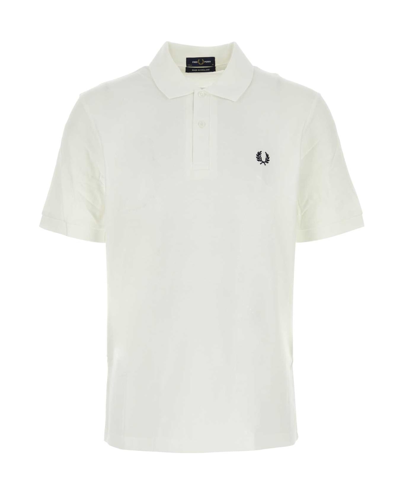 Fred Perry White Piquet Polo Shirt - White ポロシャツ