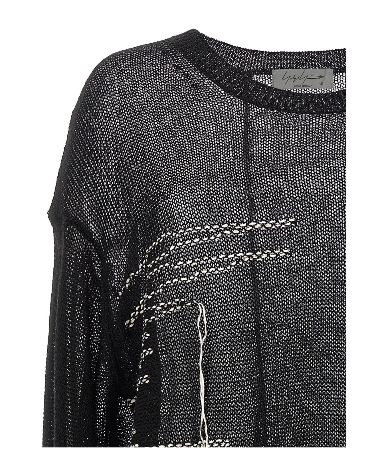 Yohji Yamamoto Contrast Embroidery Sweater - Black  