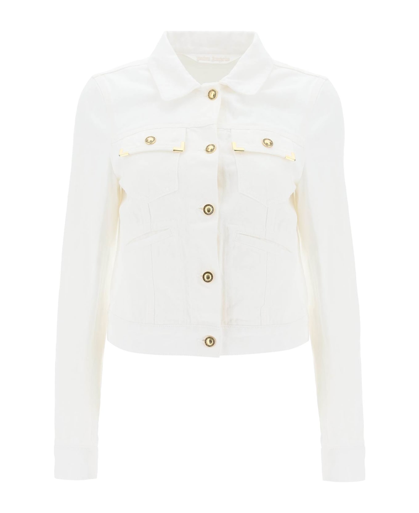 Palm Angels Cotton Denim Jacket - OFF WHITE OFF WHITE (White)