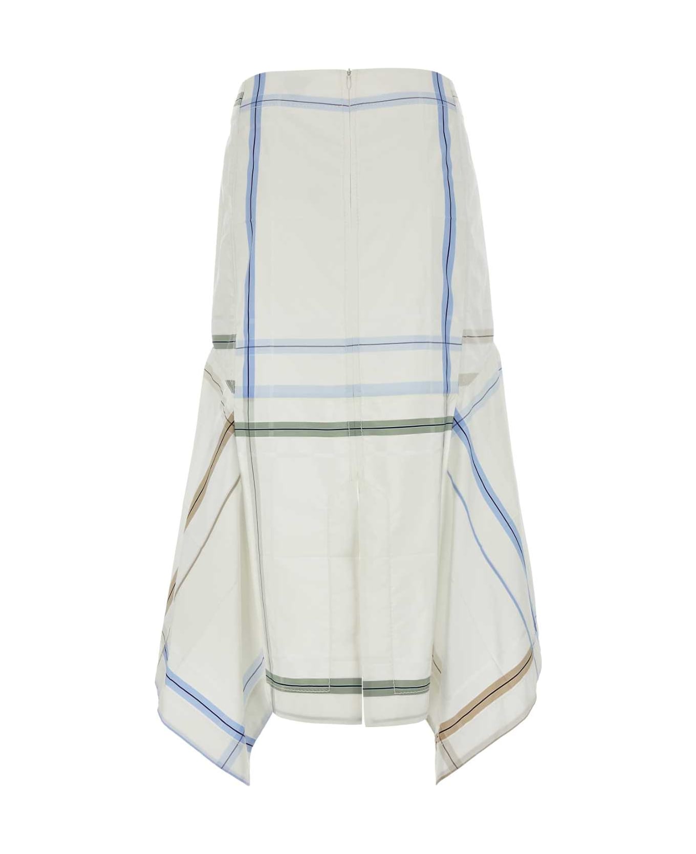 Bottega Veneta Embroidered Cotton Skirt - WHITEMULTI