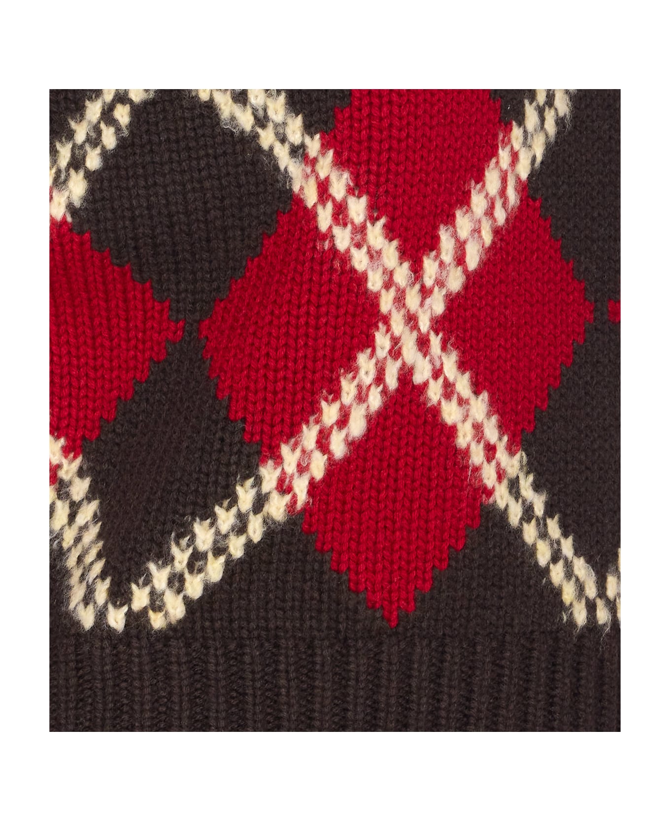 Guest in Residence Argyle Vest - Red