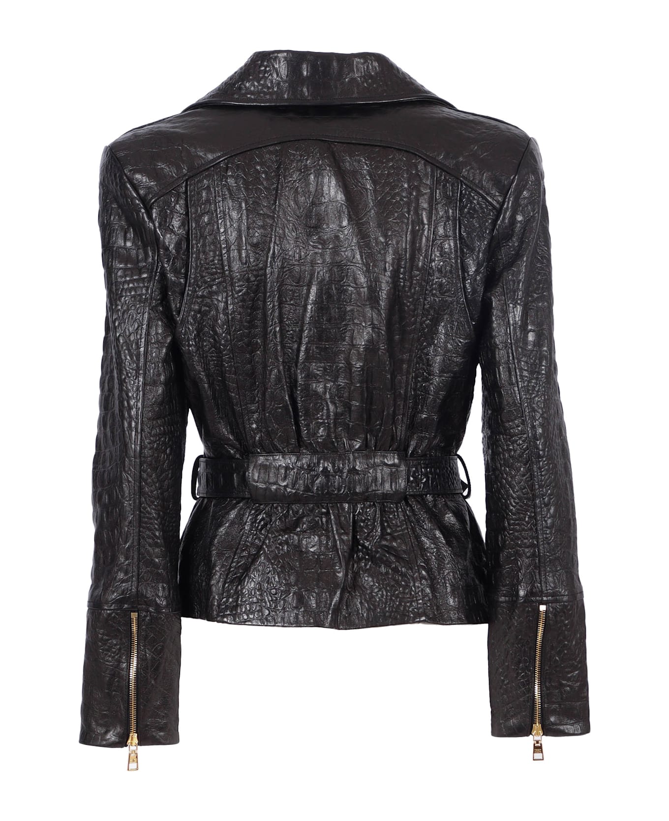 Elisabetta Franchi Women
s Leather Jacket - BLACK