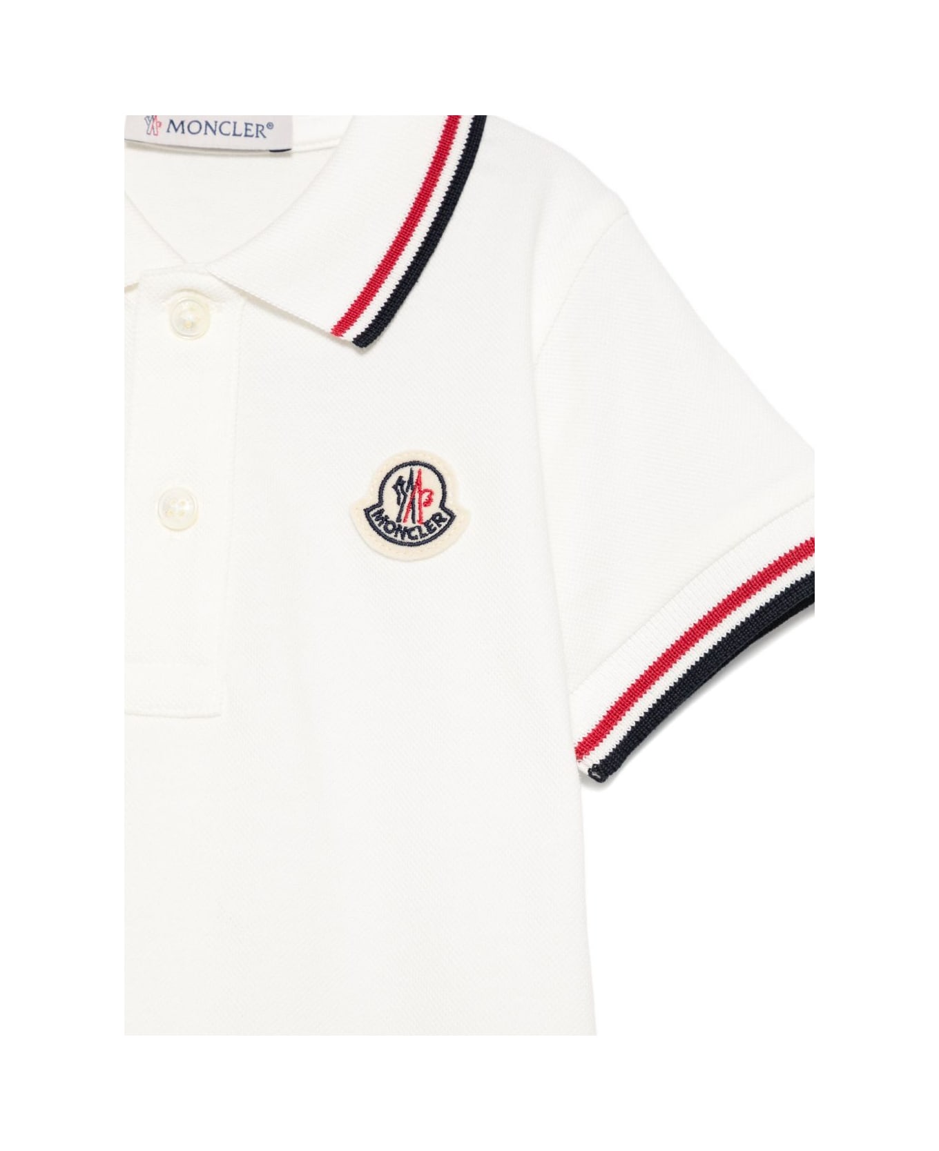 Moncler Enfant Logo-patch Tipped Polo Shirt - White