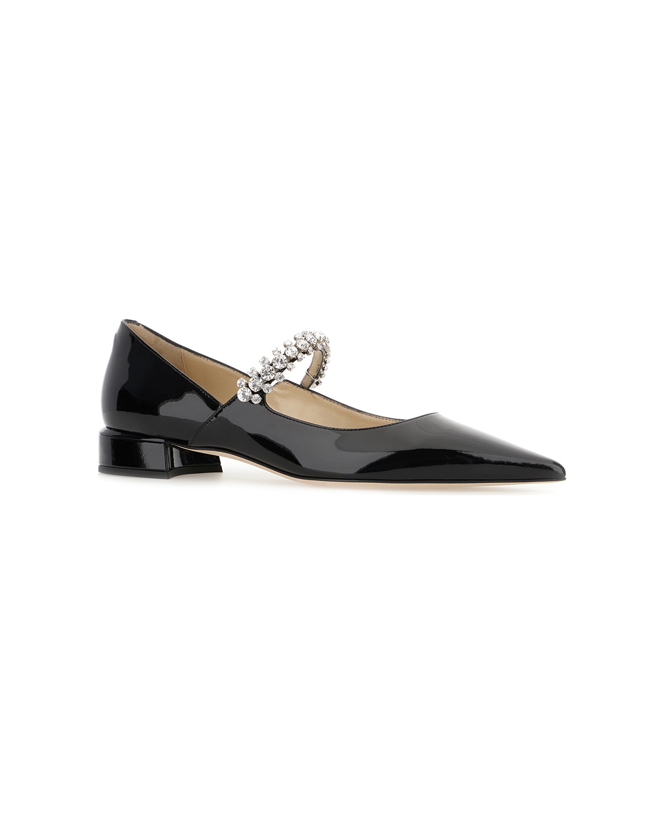 Jimmy Choo Black Leather Bing Pump Ballerinas - BLACK