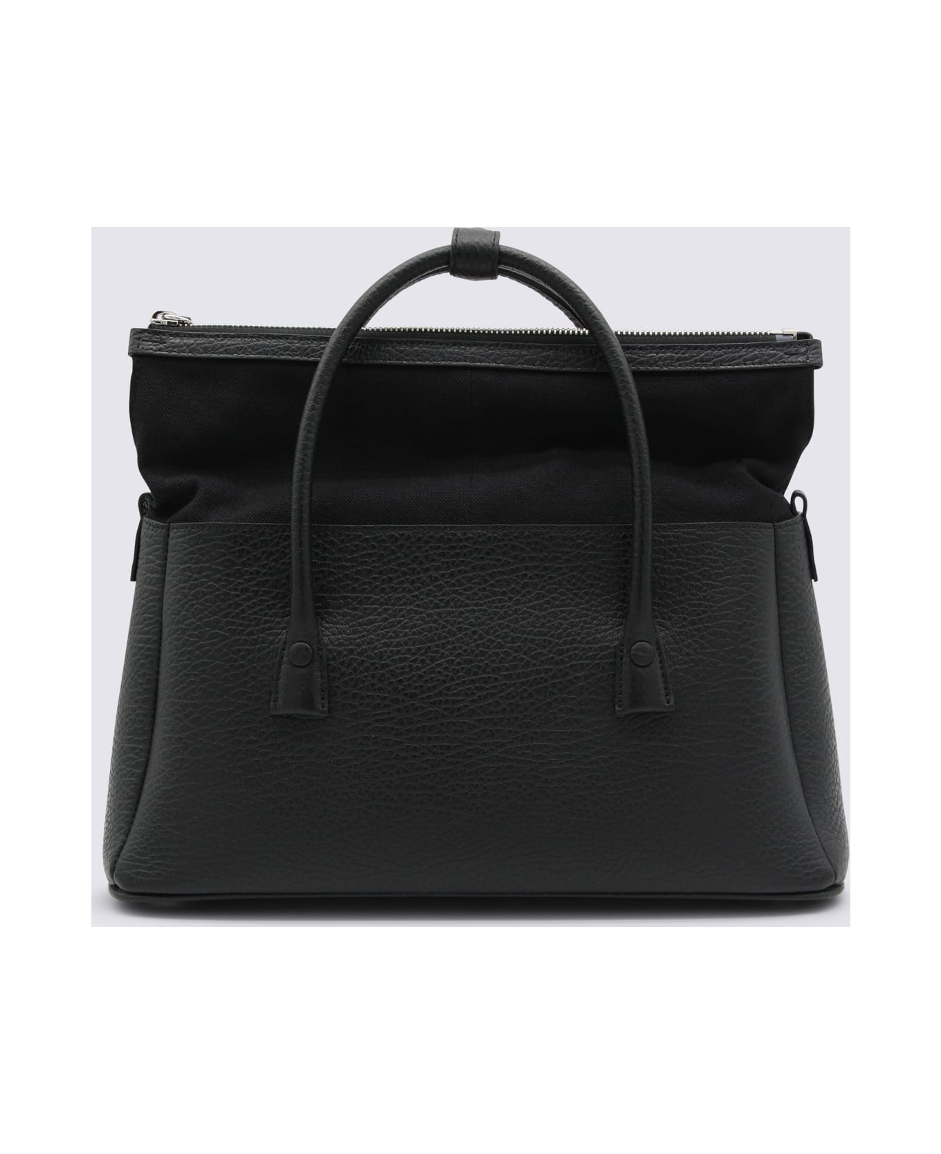 Maison Margiela Black Leather Top Handle Bag - Black