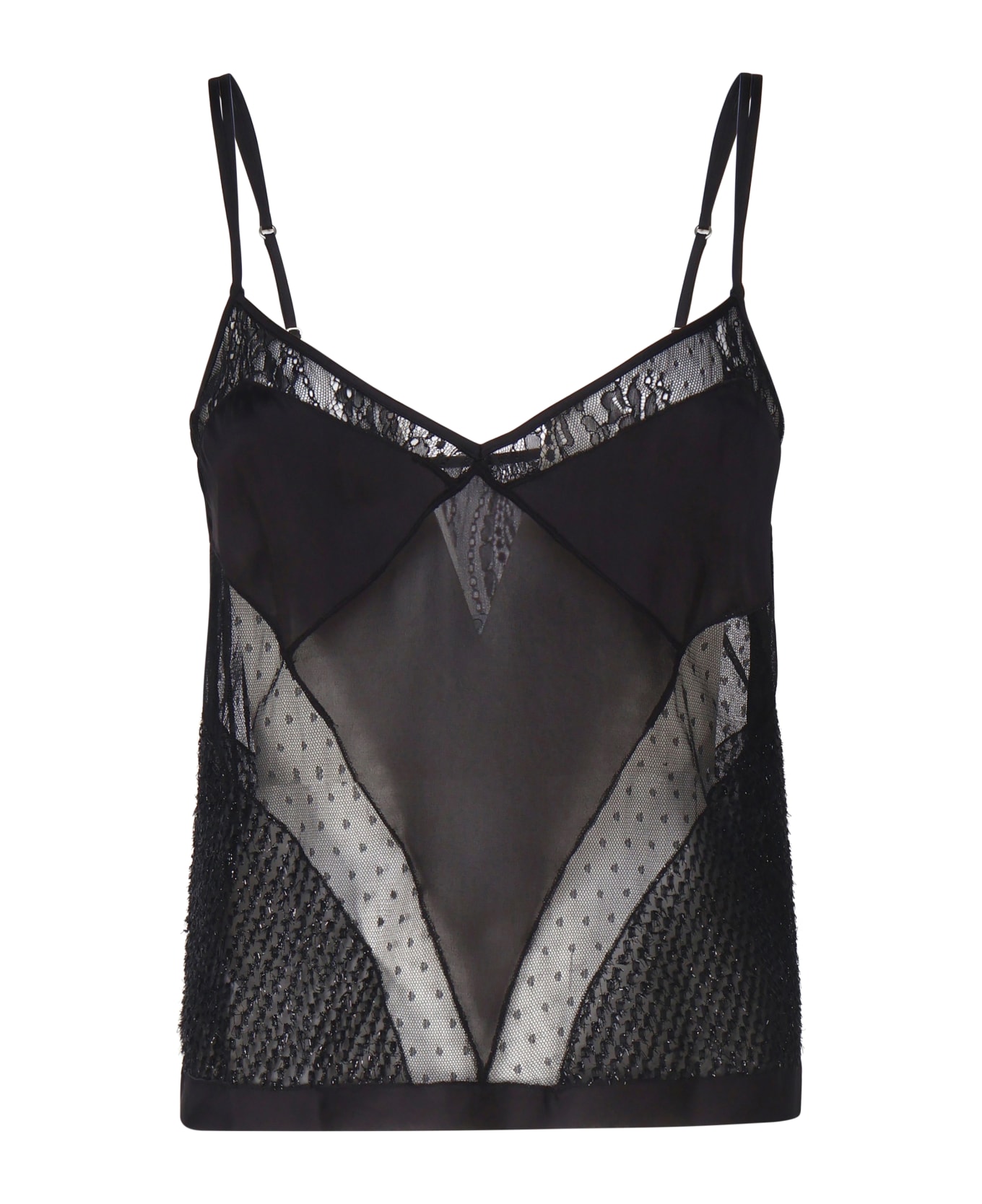 Pinko Top Boulogne Patchwork - Black Limousine