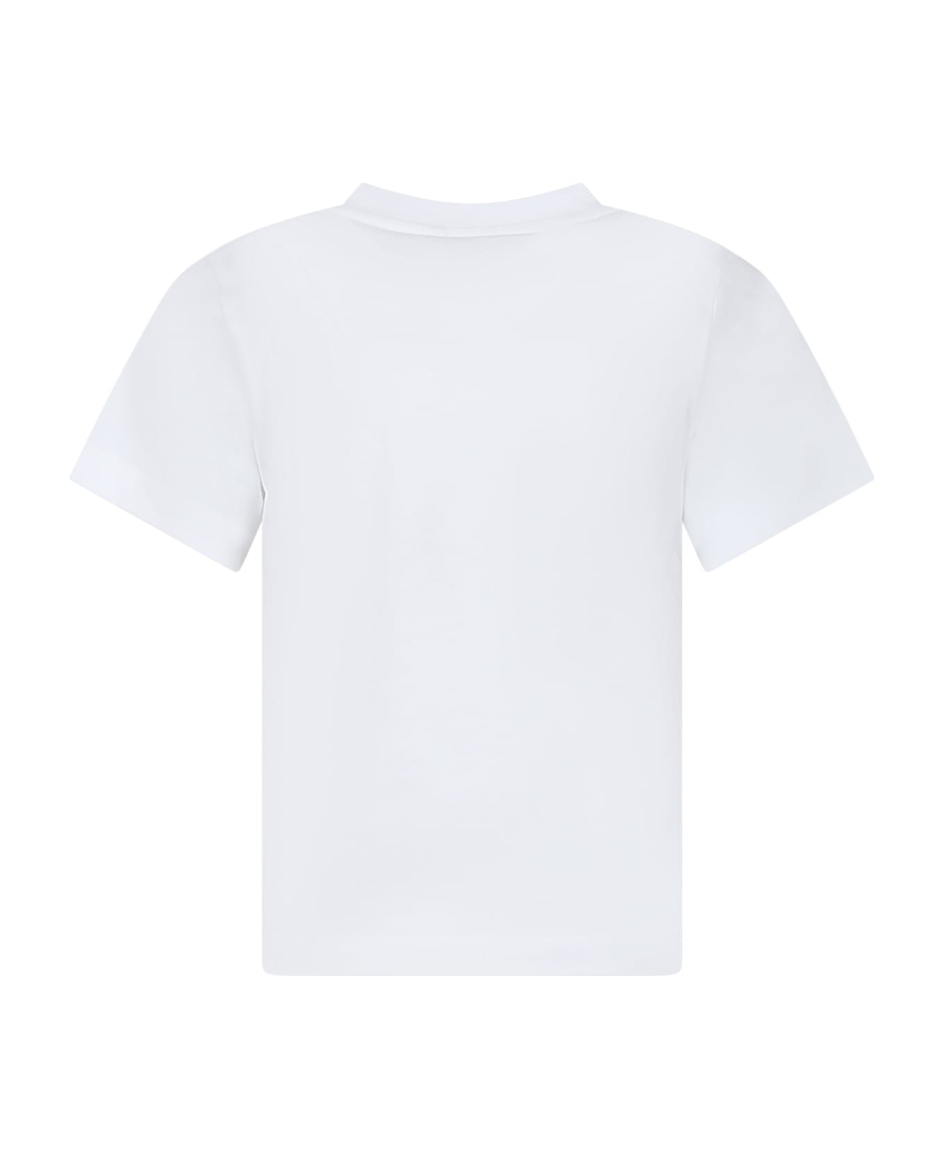 Stella McCartney Kids White T-shirt For Boy With Multicolor Print - White
